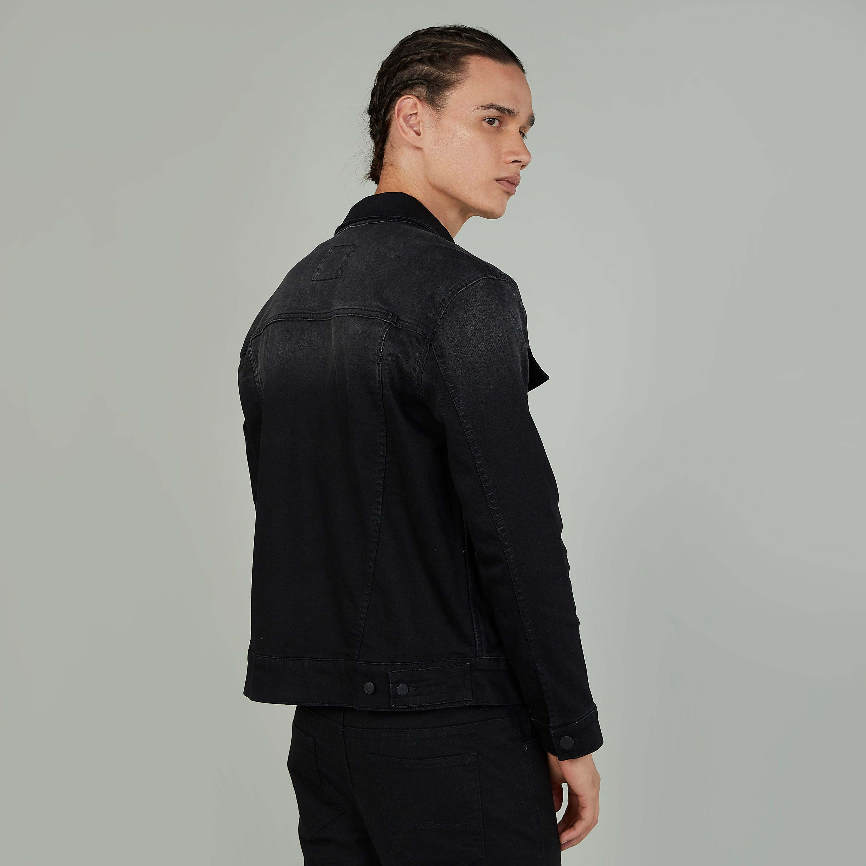 Denim Jacket with Long Sleeves and Flap Pockets-men-clothing-jacketsandblazers-jackets-image-4