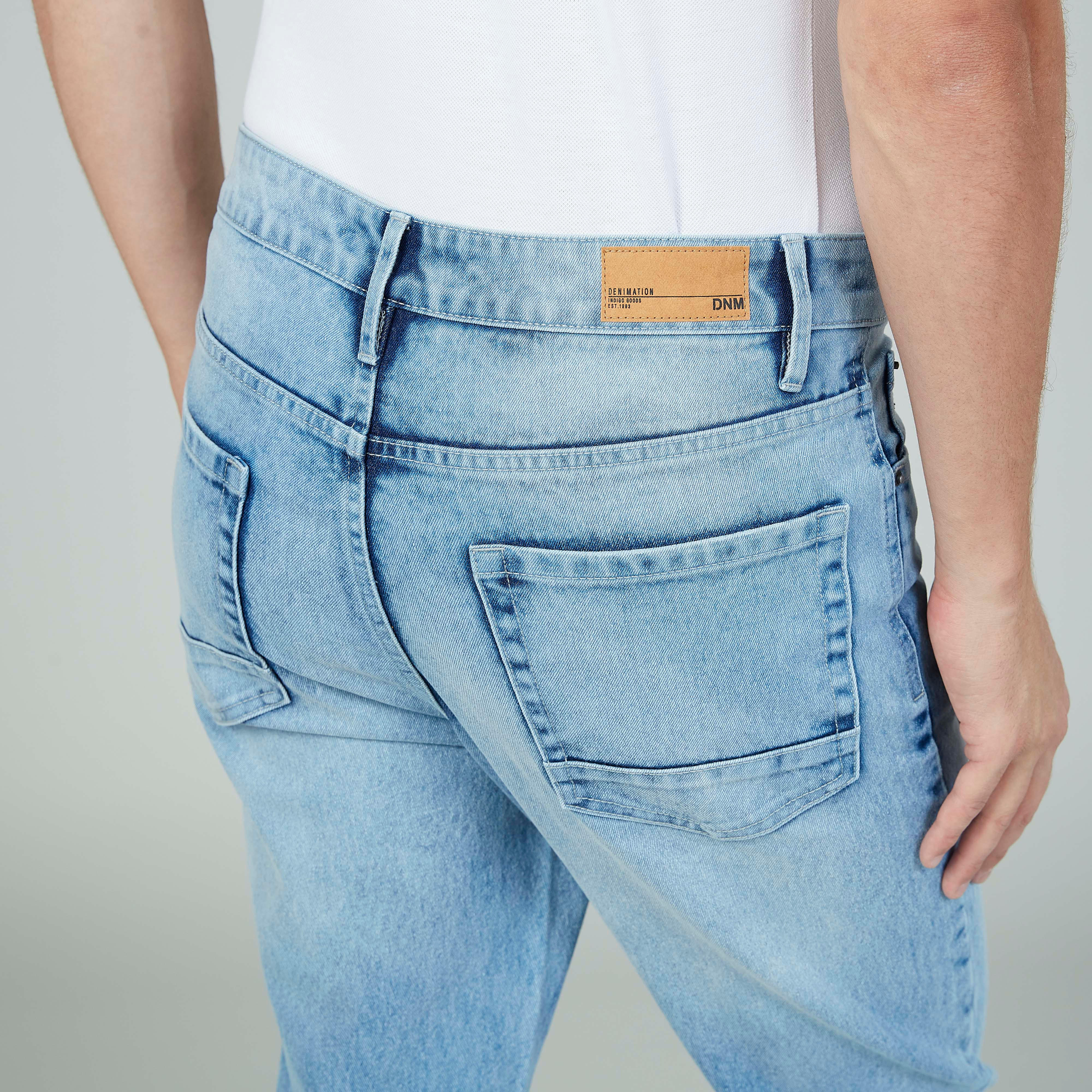بنطلون جينز سكيني طويل بارز الملمس بخصر متوسط وجيوب-men-clothing-bottoms-jeans-image-5