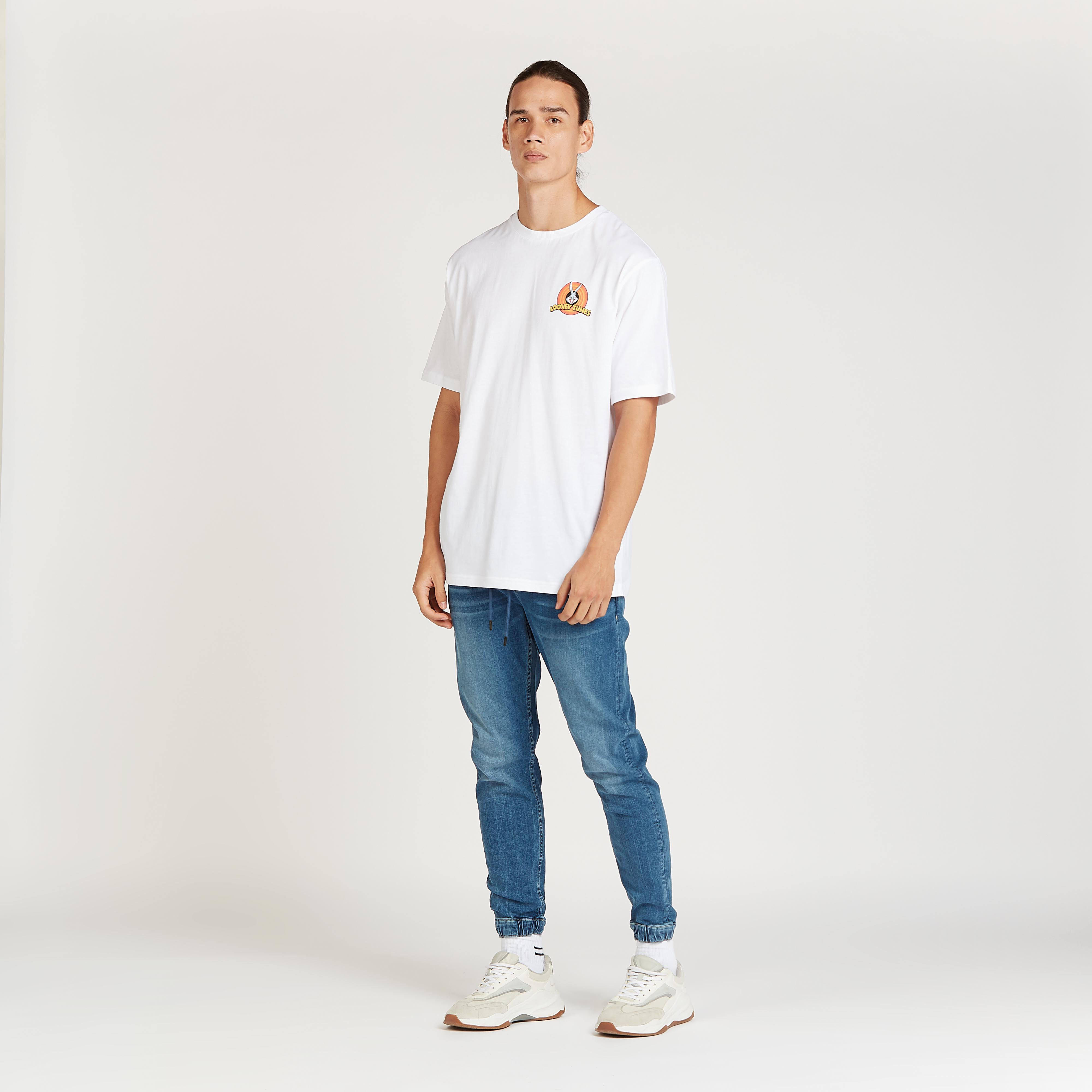 بنطلون جينز بقصة ضيقة دنيم طويل بجيوب ورباط-men-clothing-bottoms-joggers-image-2