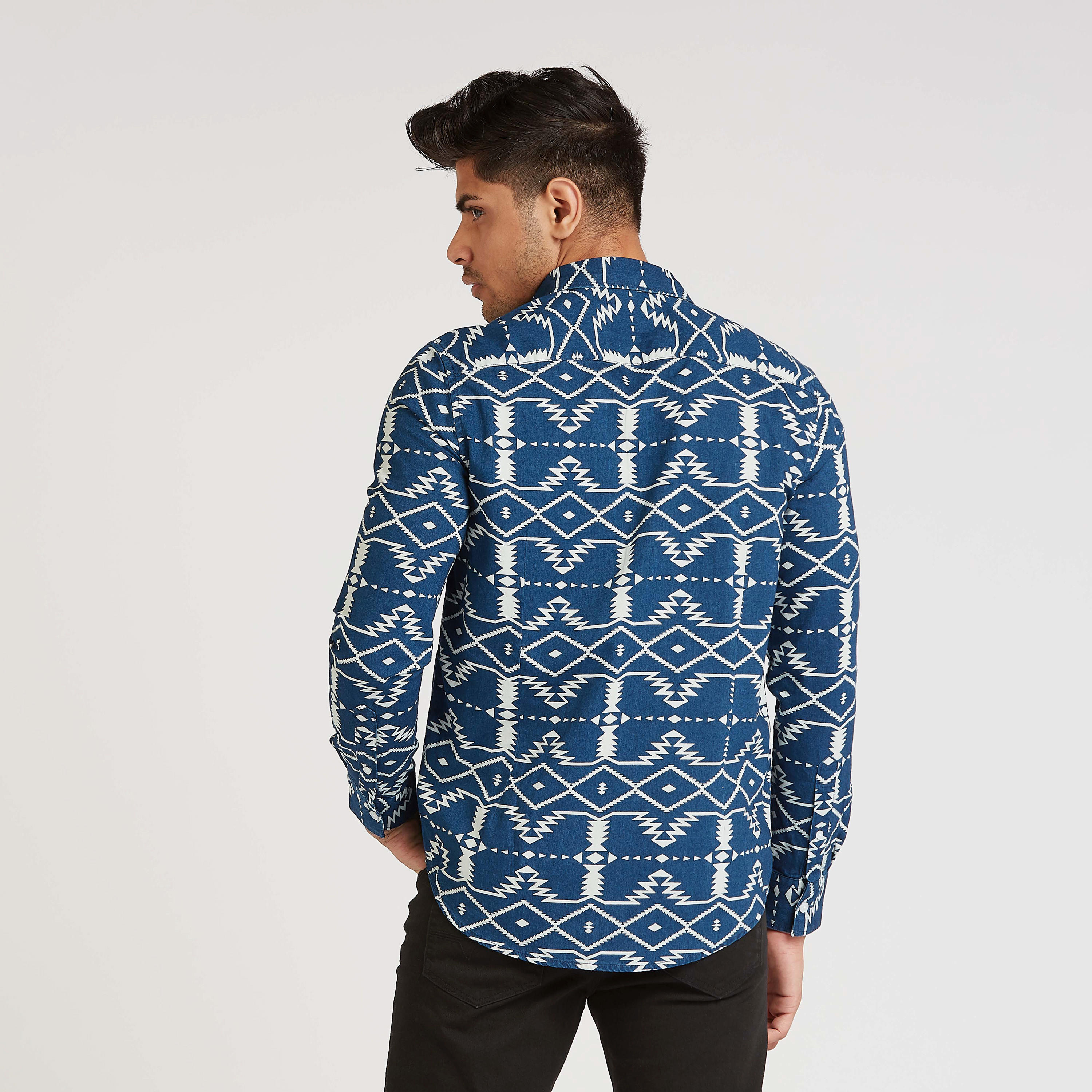 قميص بقصّة سليم وياقة عاديّة وأكمام طويلة وطبعات-men-clothing-shirts-image-4