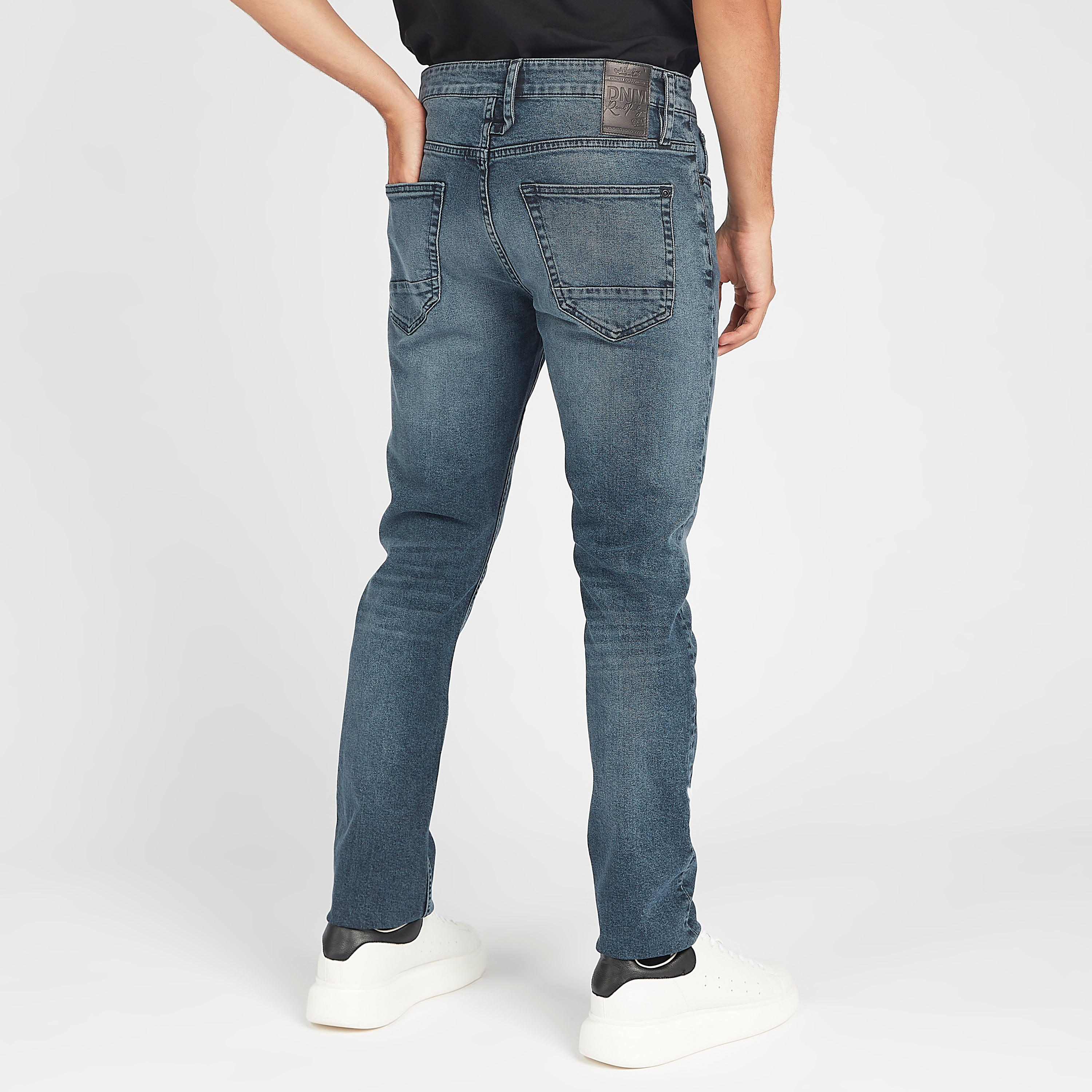 بنطلون جينز دنيم طويل سادة بزر إغلاق-men-clothing-bottoms-jeans-image-5