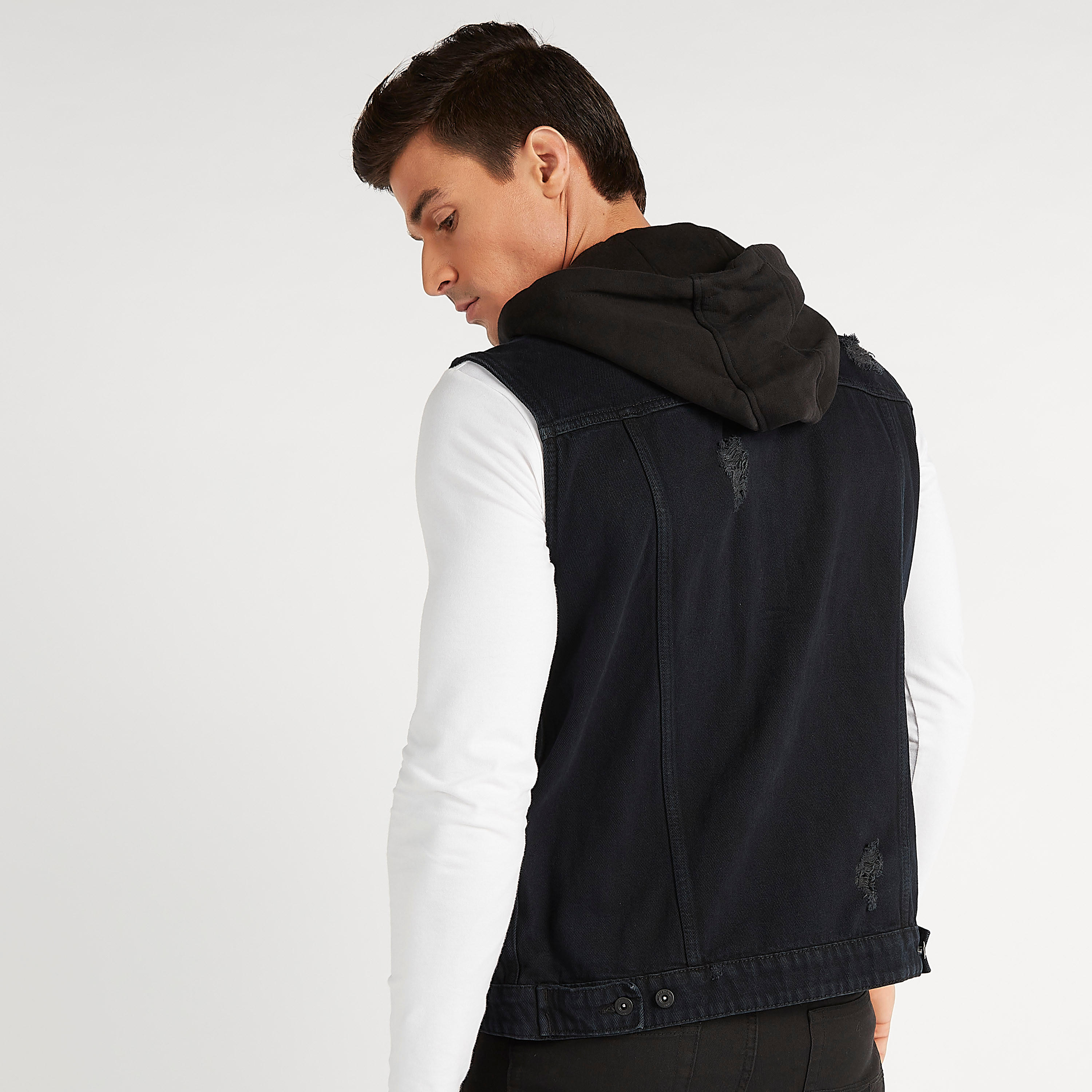 Solid Denim Gilet with Flap Pockets and Hood-men-clothing-jacketsandblazers-jackets-image-4