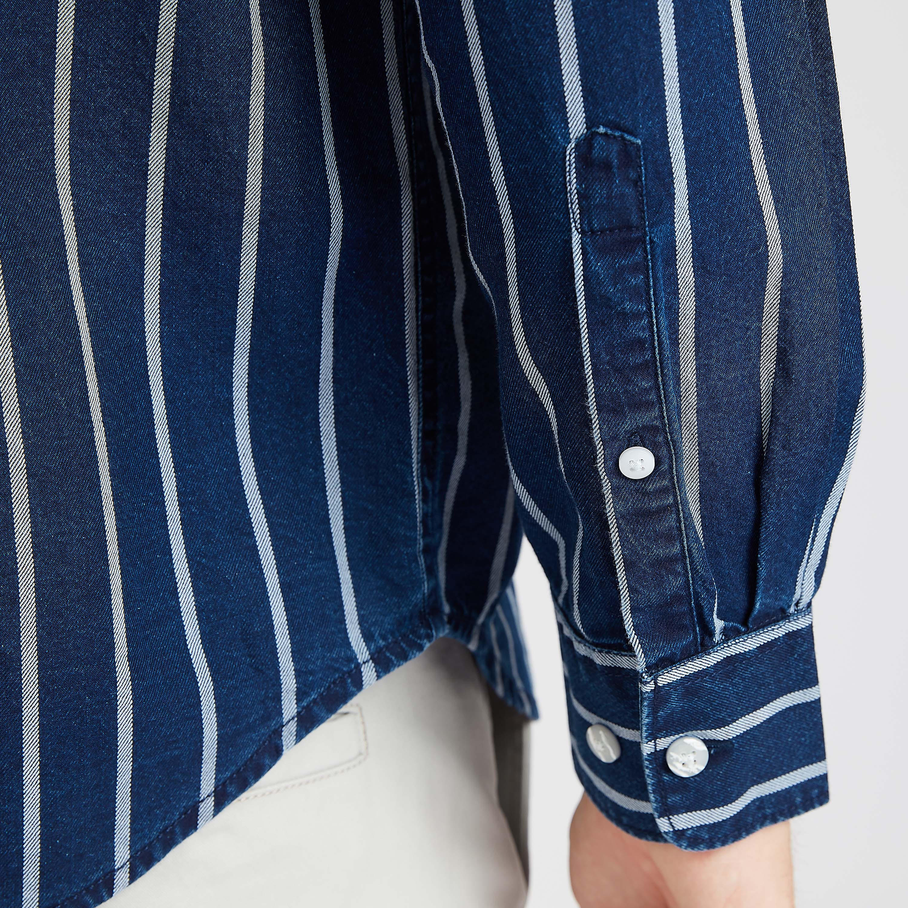 قميص مستدام سليم مخطط بياقة عاديّة وأكمام طويلة-men-clothing-shirts-image-5