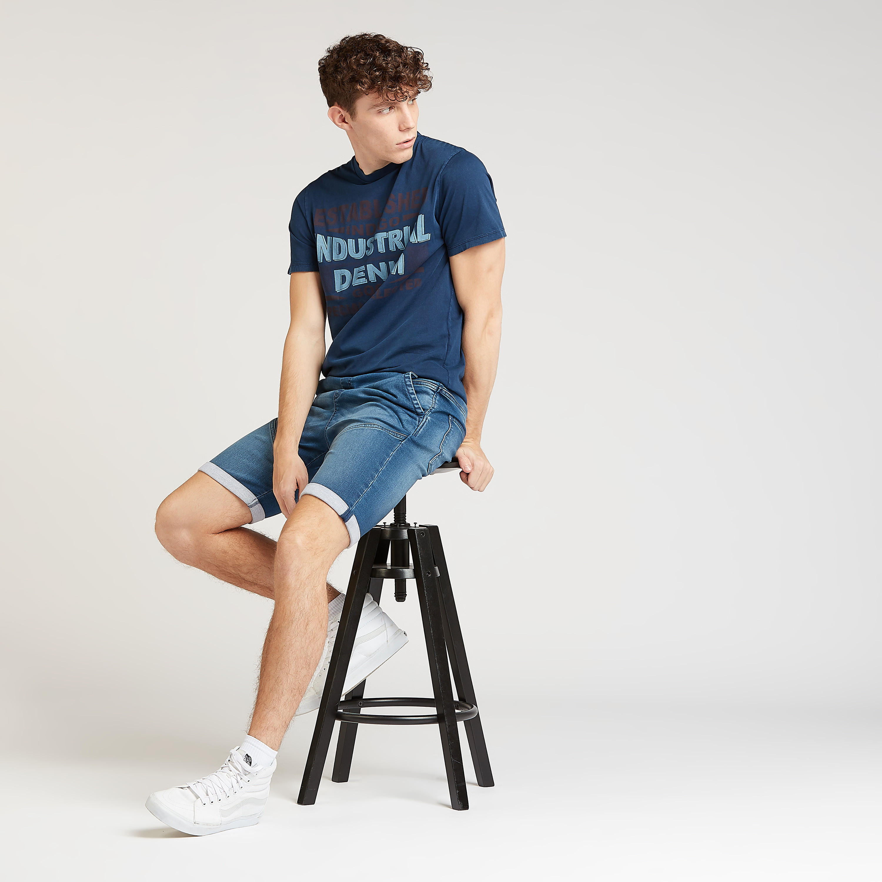 Typographic Print T-shirt with Crew Neck and Short Sleeves-men-clothing-tshirtsandpolos-tshirts-image-2