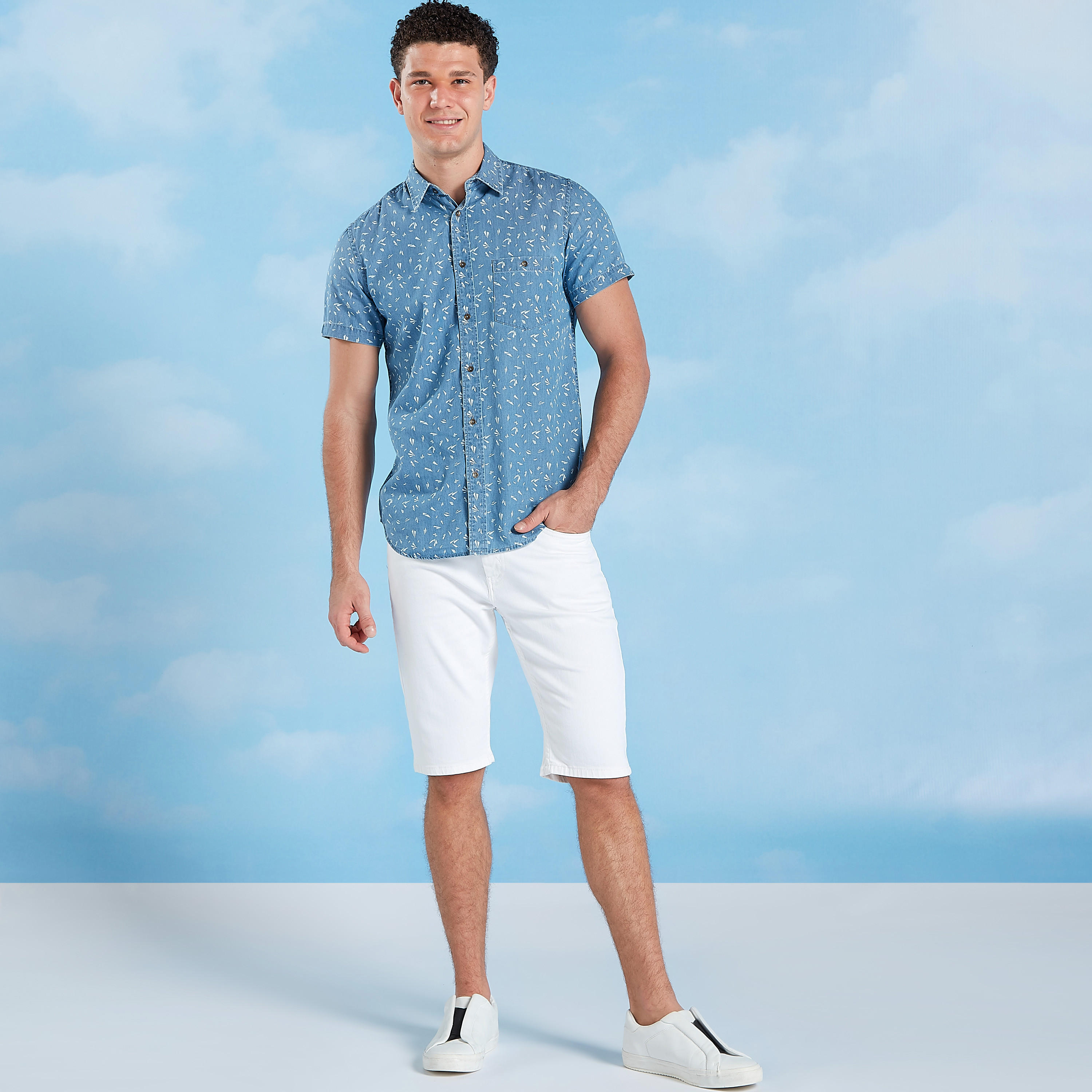 قميص مستدام بياقة عادية وأكمام قصيرة-men-clothing-shirts-image-2