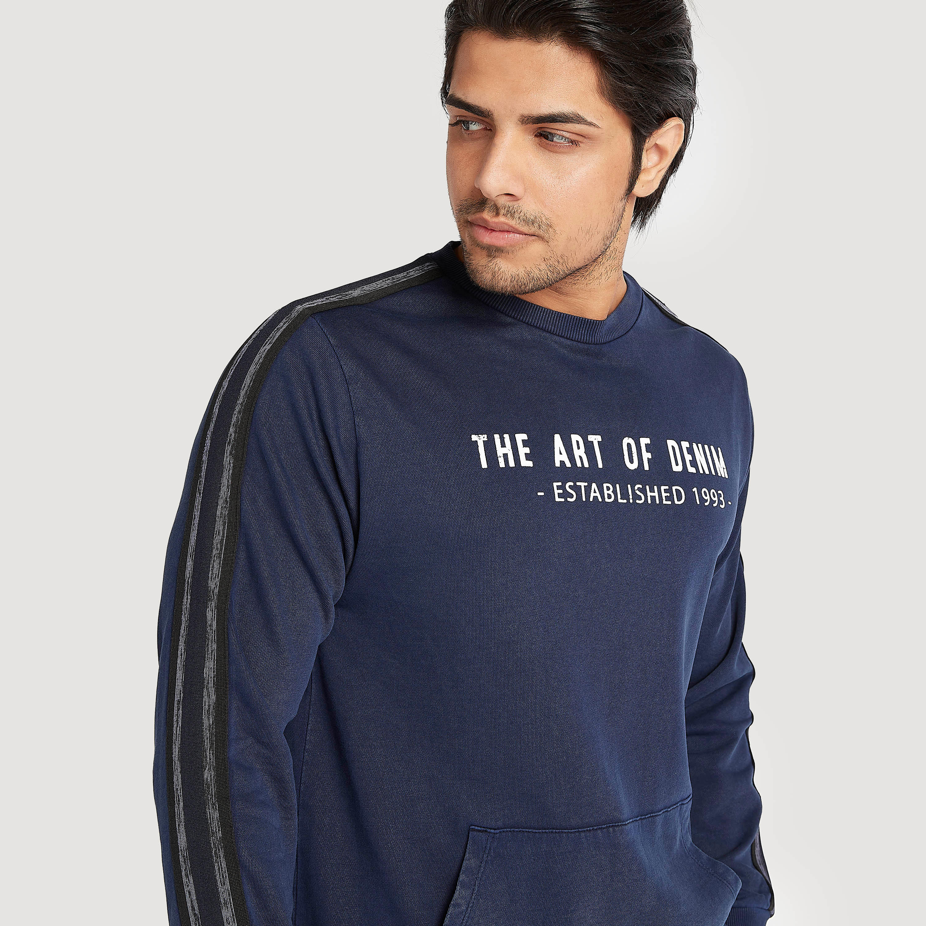 Slogan Print Crew Neck Sweatshirt with Long Sleeves-men-winterwear-hoodiesandsweatshirts-image-3