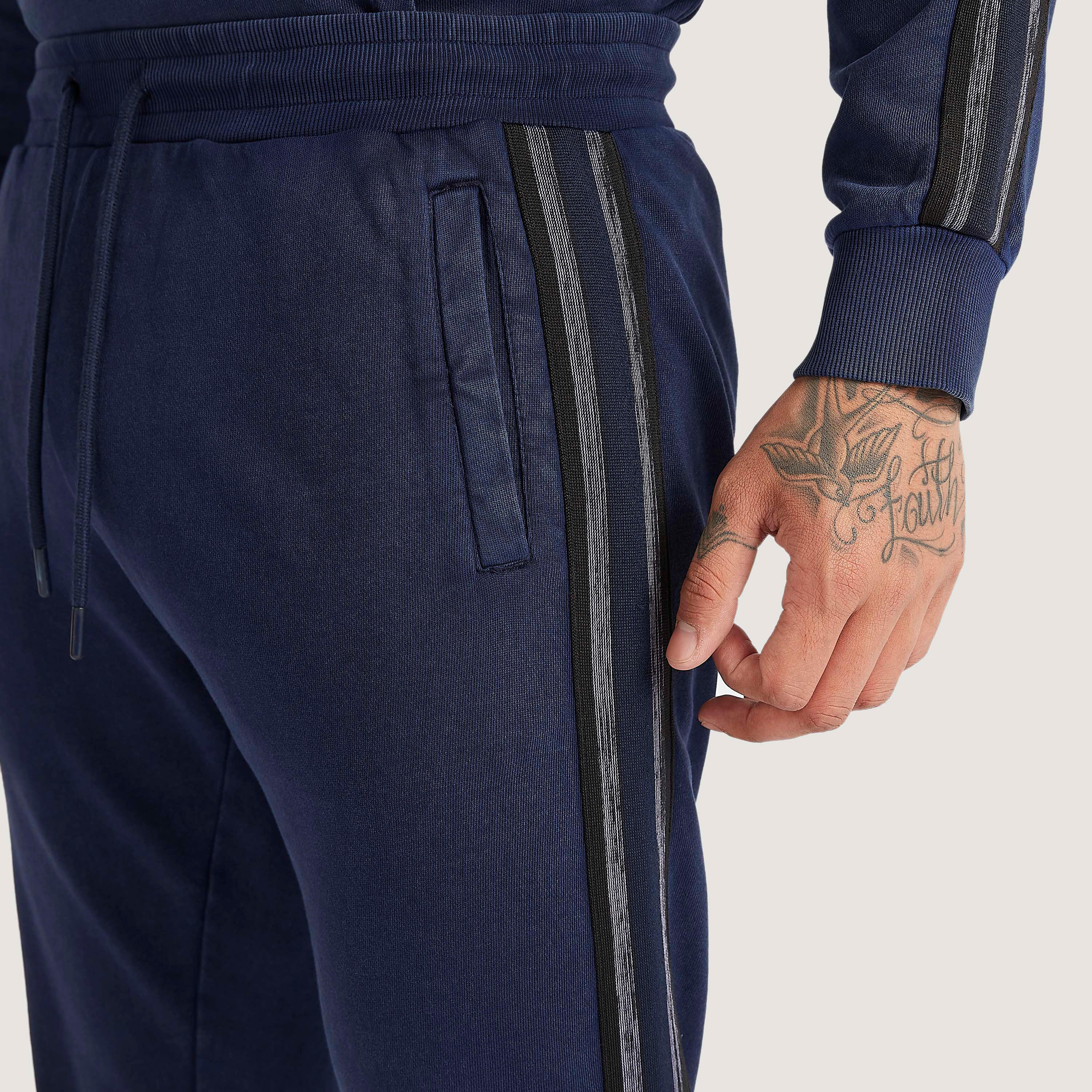 Tape Detailed Joggers with Drawstring Closure and Pockets-men-clothing-bottoms-joggers-image-3