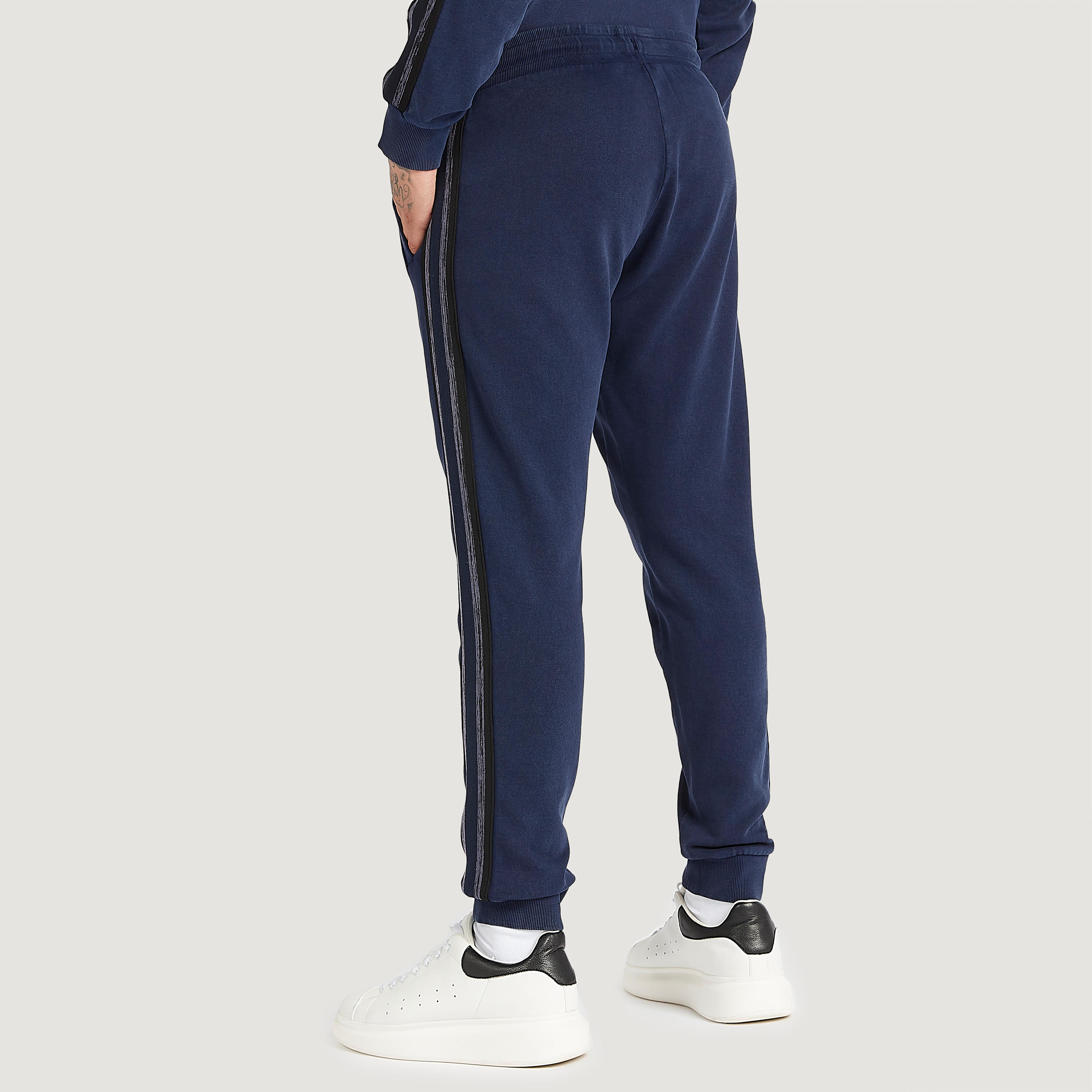 Tape Detailed Joggers with Drawstring Closure and Pockets-men-clothing-bottoms-joggers-image-4