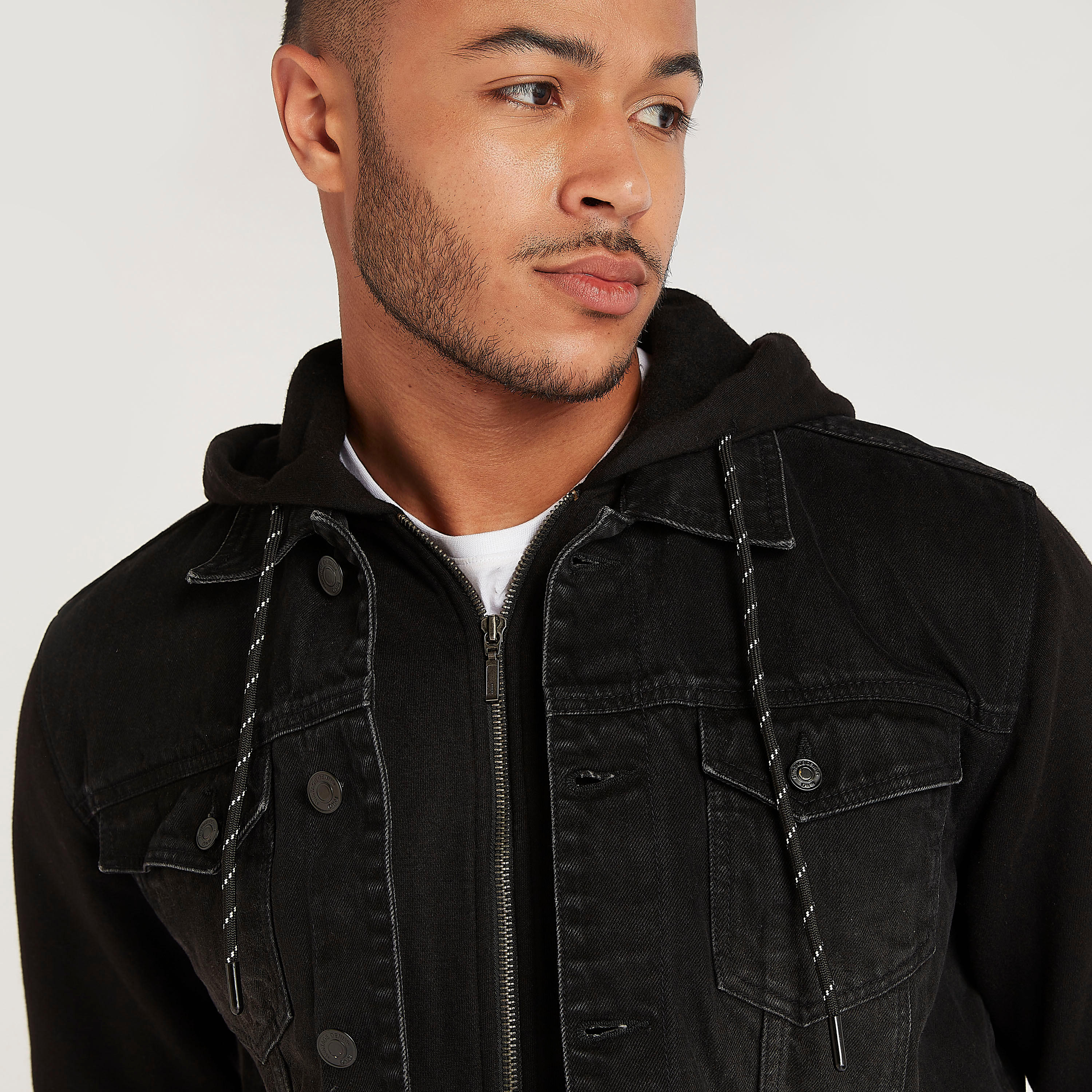 Solid Zip Through Trucker Jacket with Hood and Long Sleeves-men-clothing-jacketsandblazers-jackets-image-3