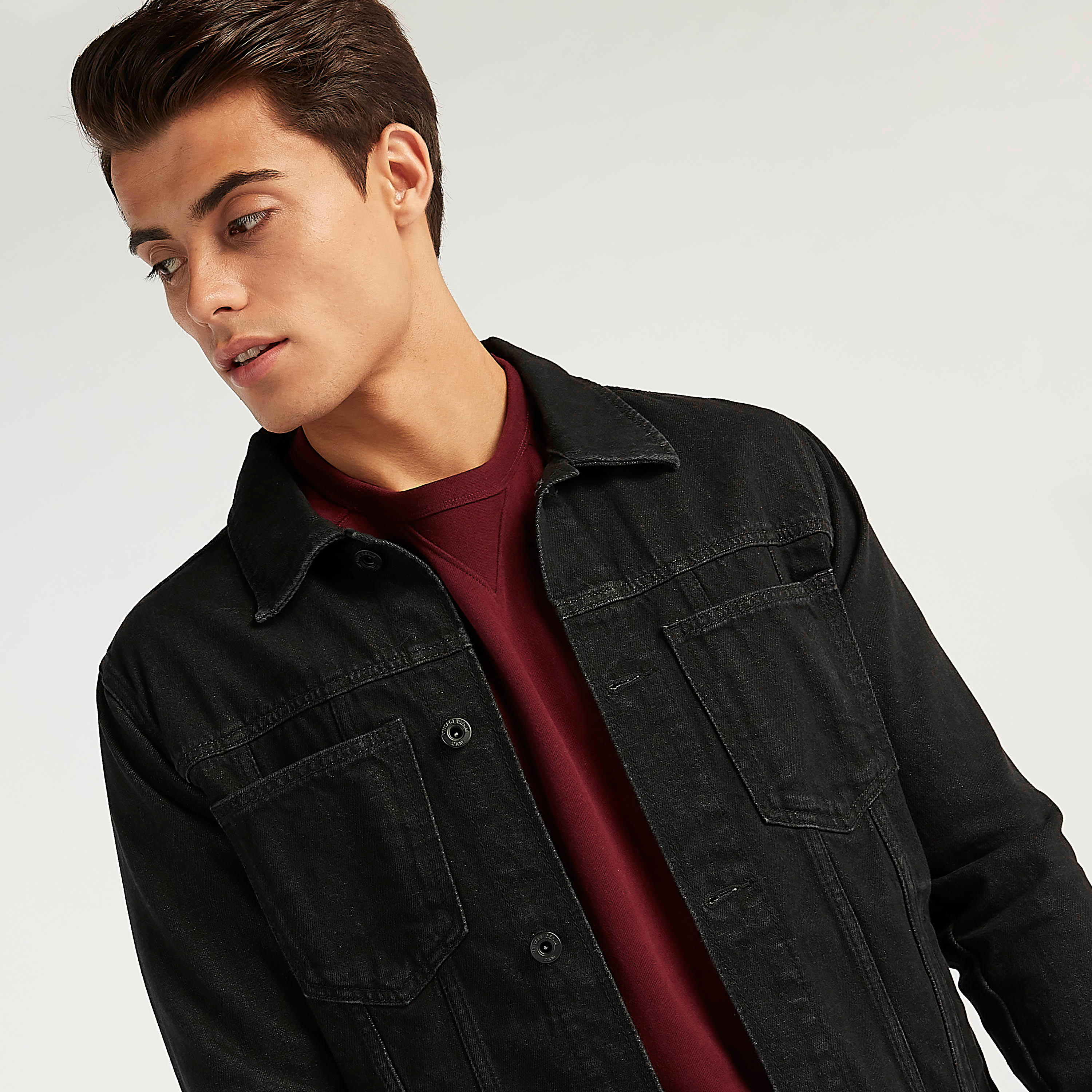 Sustainable Oversized Denim Jacket with Button Closure-men-clothing-jacketsandblazers-jackets-image-3