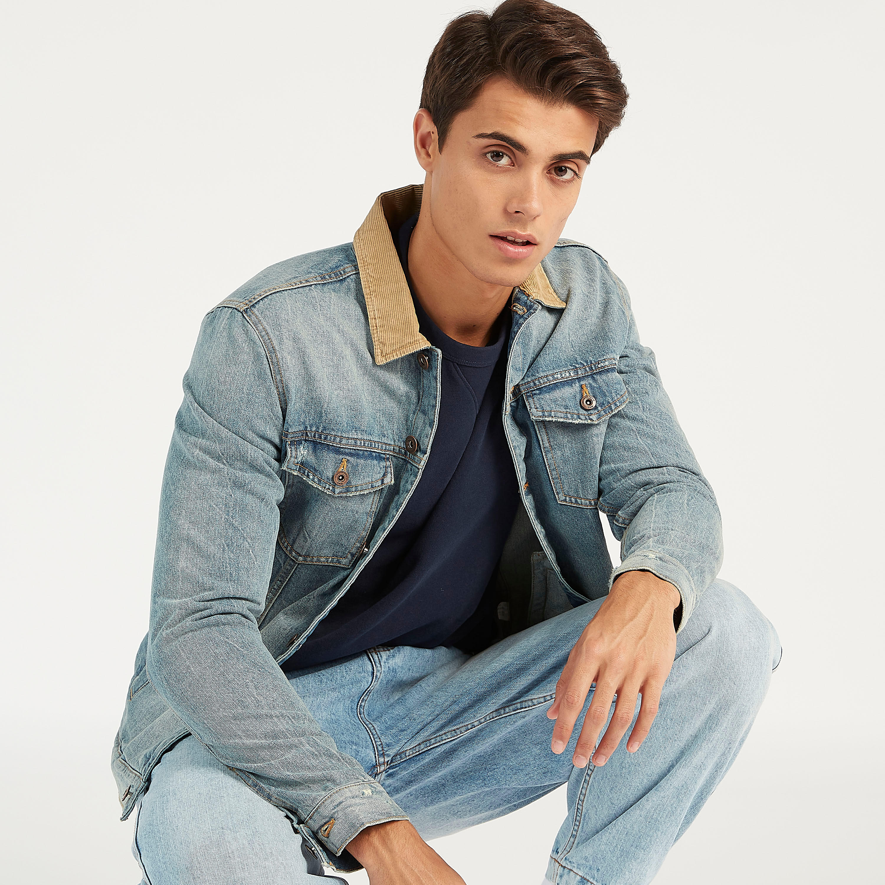 Sustainable Denim Jacket with Flap Pockets and Button Closure-men-clothing-jacketsandblazers-jackets-image-8