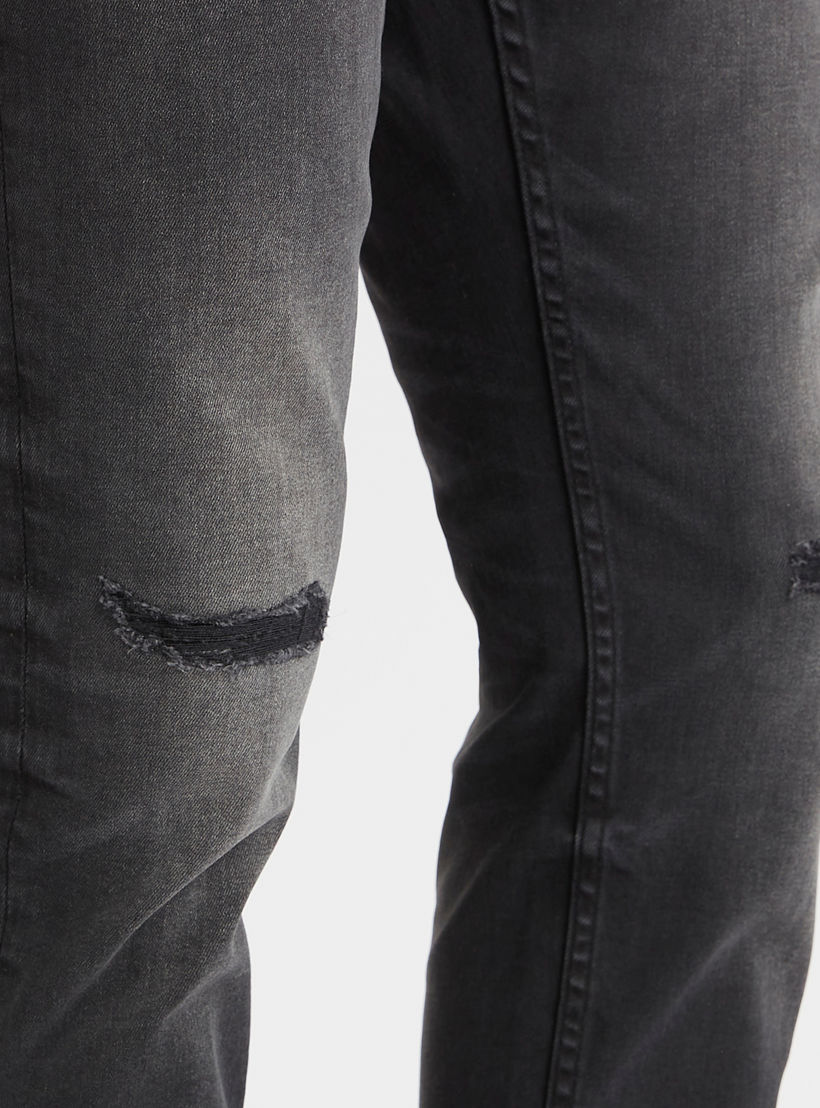 Ripped Mid-Rise Jeans with Button Closure and Pocket-men-clothing-bottoms-jeans-image-3