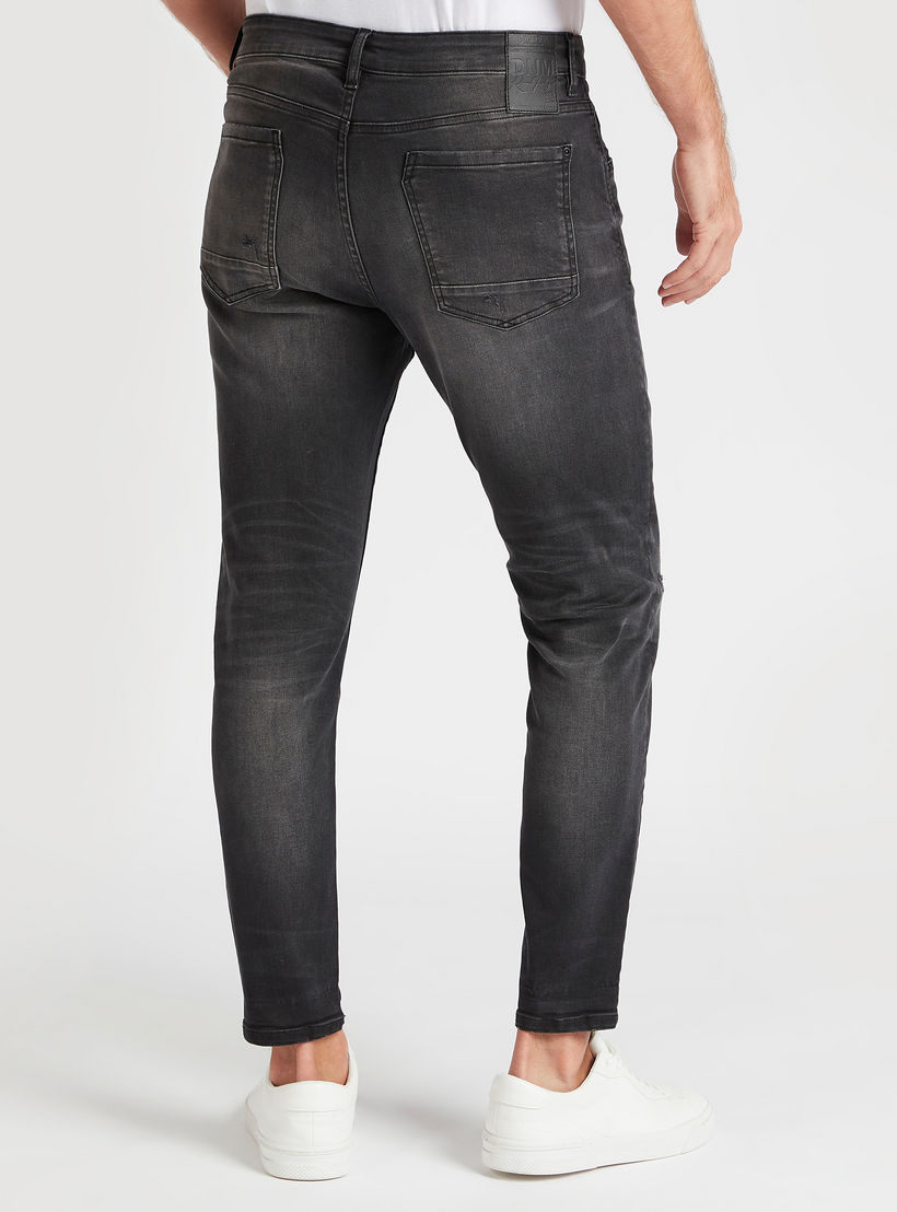 Ripped Mid-Rise Jeans with Button Closure and Pocket-men-clothing-bottoms-jeans-image-4