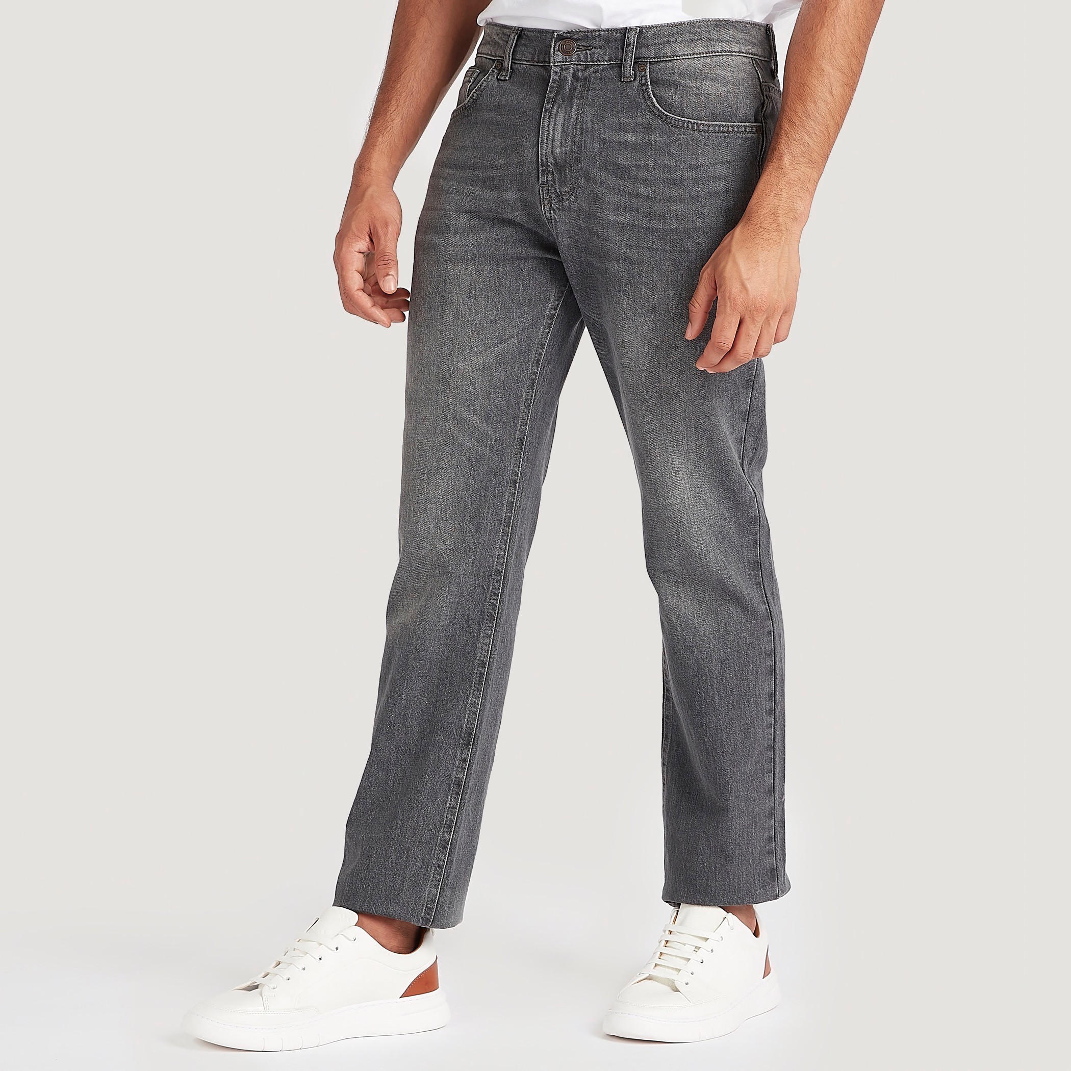Straight Cut Mid-Rise Jeans with Button Closure-men-clothing-bottoms-jeans-image-1