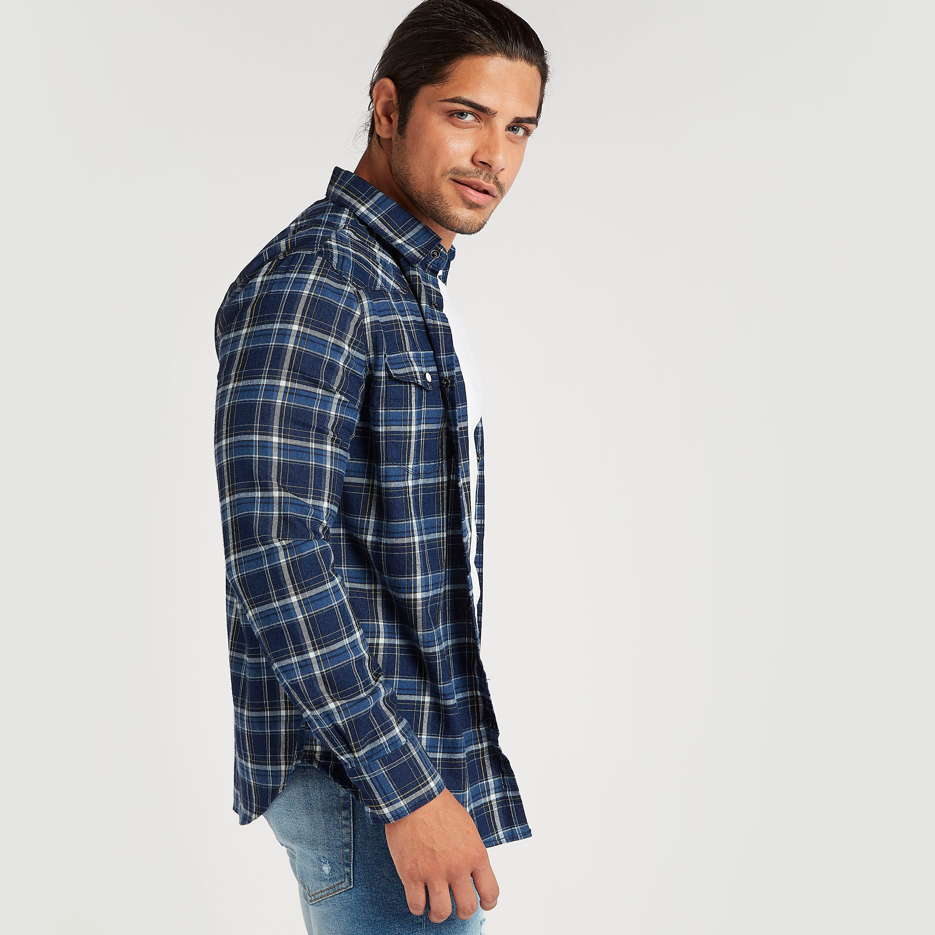 قميص كاروهات بجيوب وأكمام طويلة-men-clothing-shirts-image-4