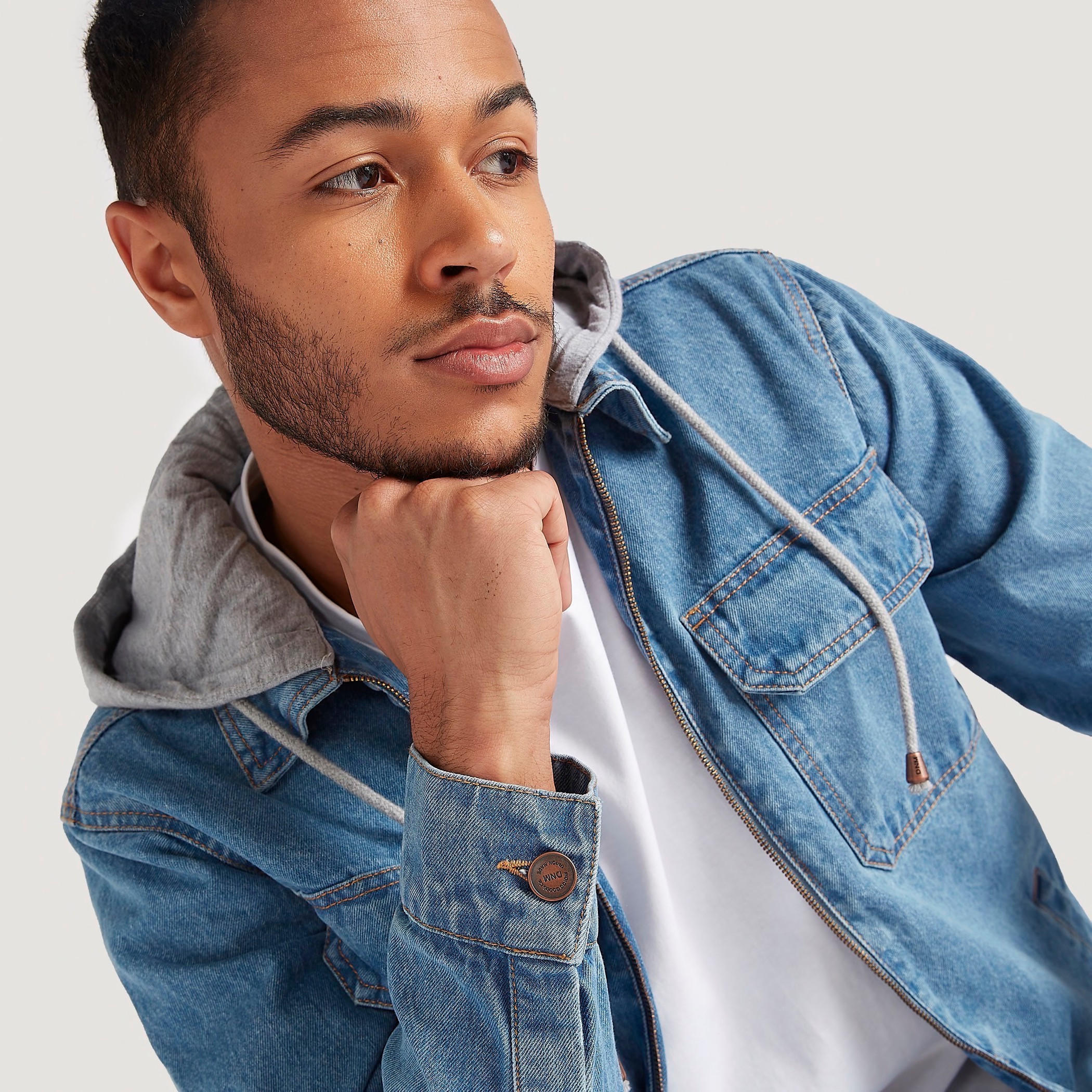 Solid Denim Hooded Jacket with Long Sleeves and Flap Pockets-men-clothing-jacketsandblazers-jackets-image-3