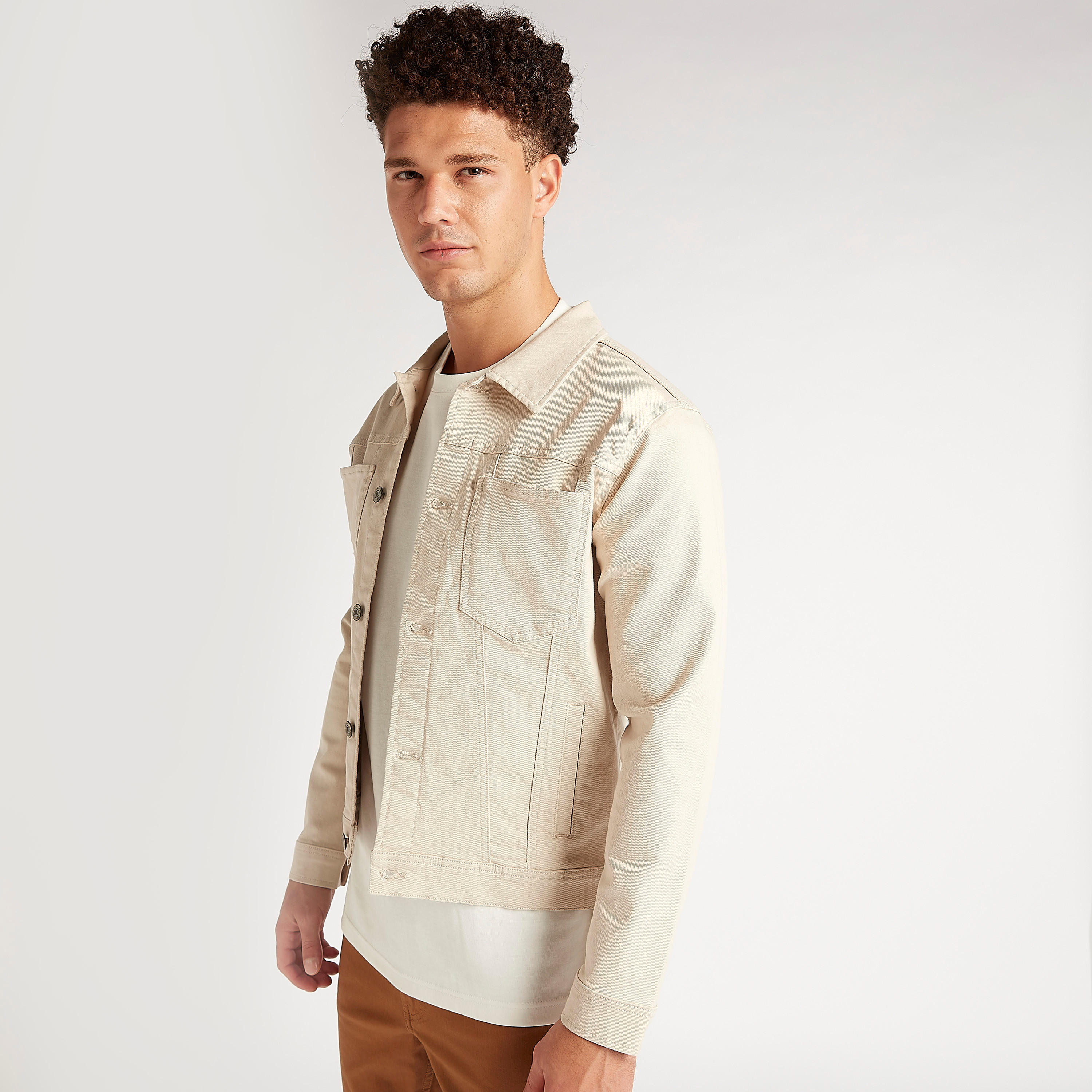 Solid Button Up Denim Jacket with Long Sleeves and Pockets-men-clothing-jacketsandblazers-jackets-image-7