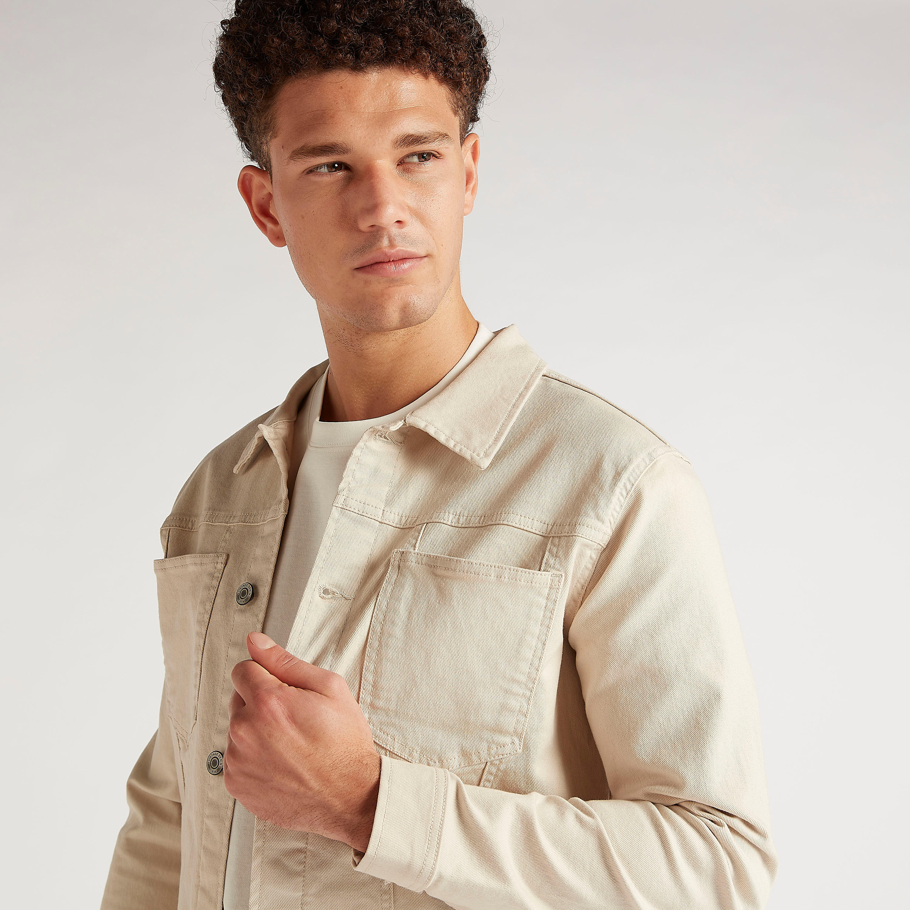 Solid Button Up Denim Jacket with Long Sleeves and Pockets-men-clothing-jacketsandblazers-jackets-image-9