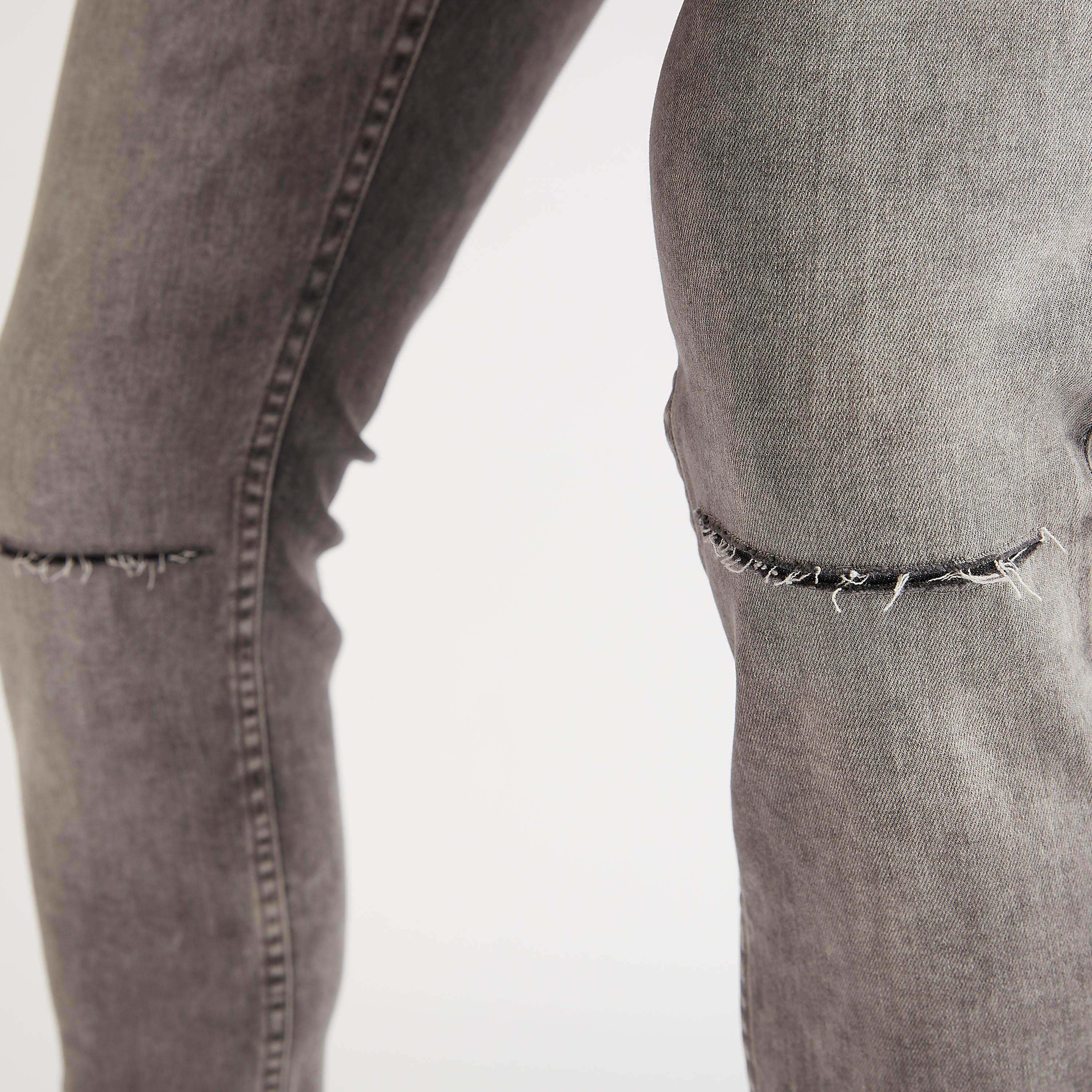 بنطلون جينز دنيم سادة سوبر سكيني فيت مضلّع  بزر إغلاق-men-clothing-bottoms-jeans-image-5