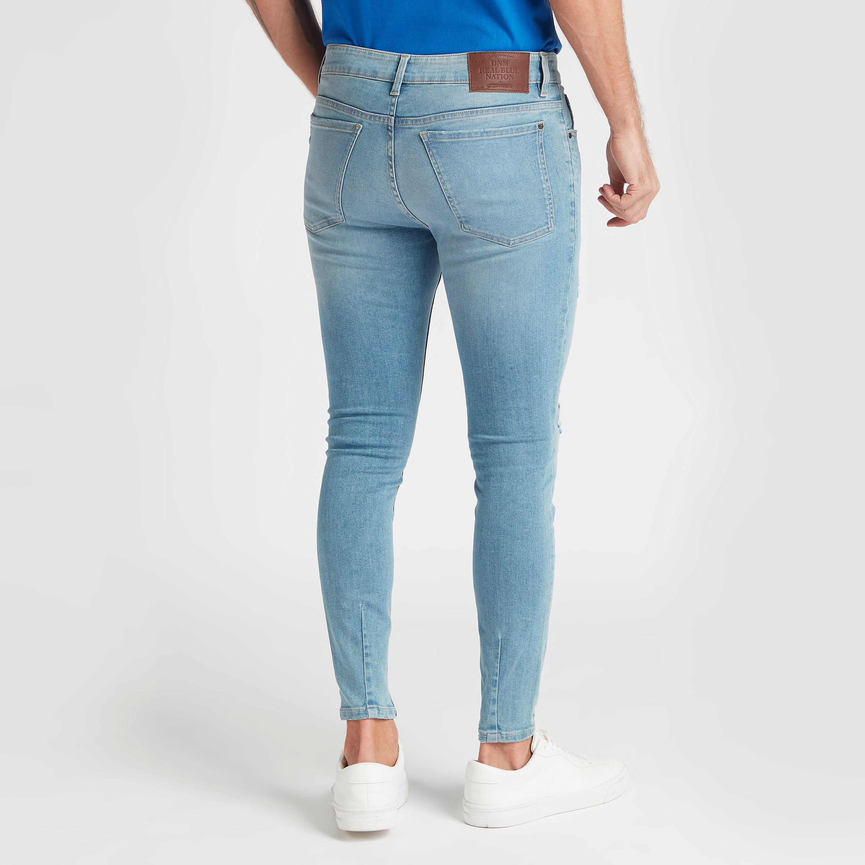 Solid Super Skinny Fit Ripped Jeans with Button Closure-men-clothing-bottoms-jeans-image-4
