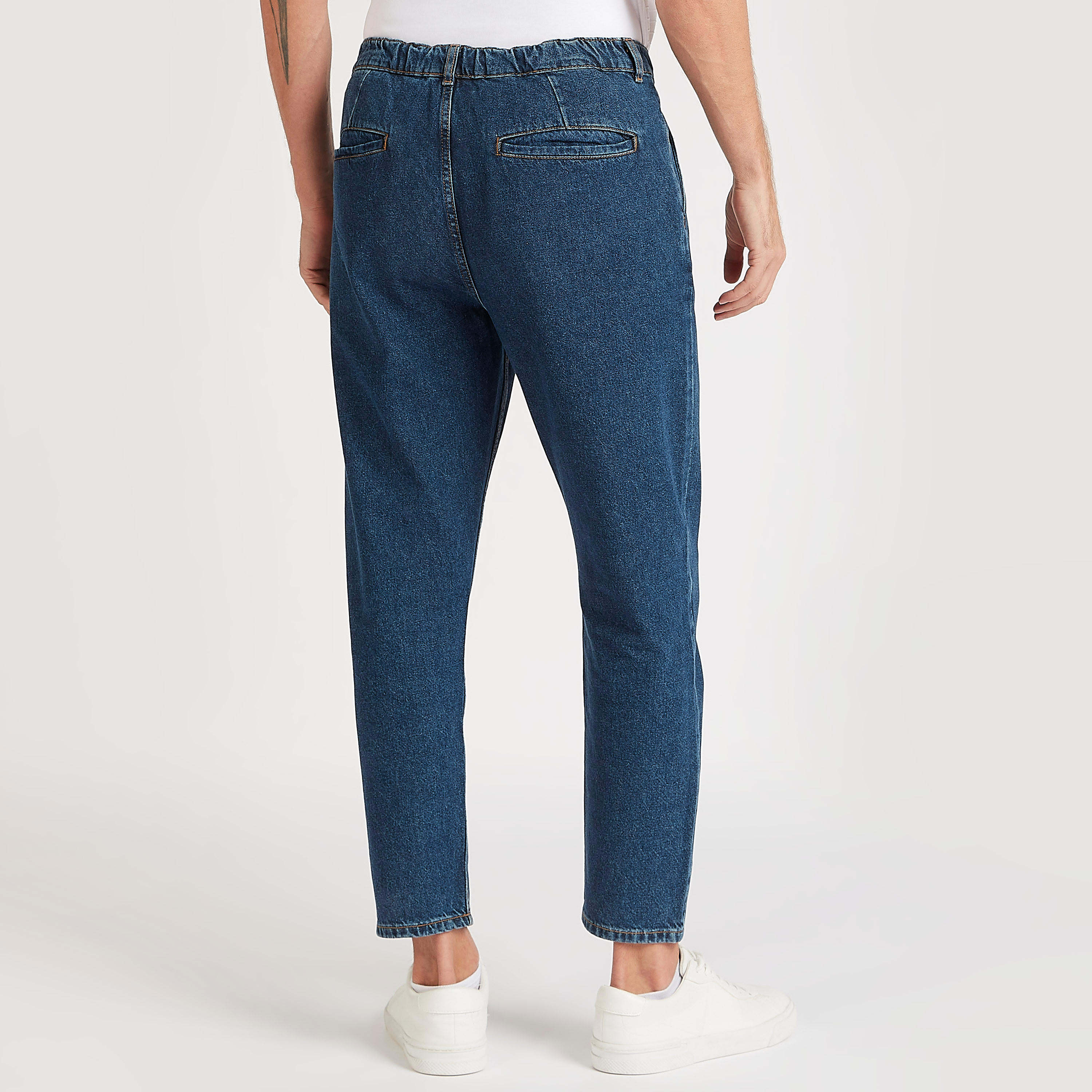 Solid Mid-Rise Jeans with Pockets and Button Closure-men-clothing-bottoms-jeans-image-4