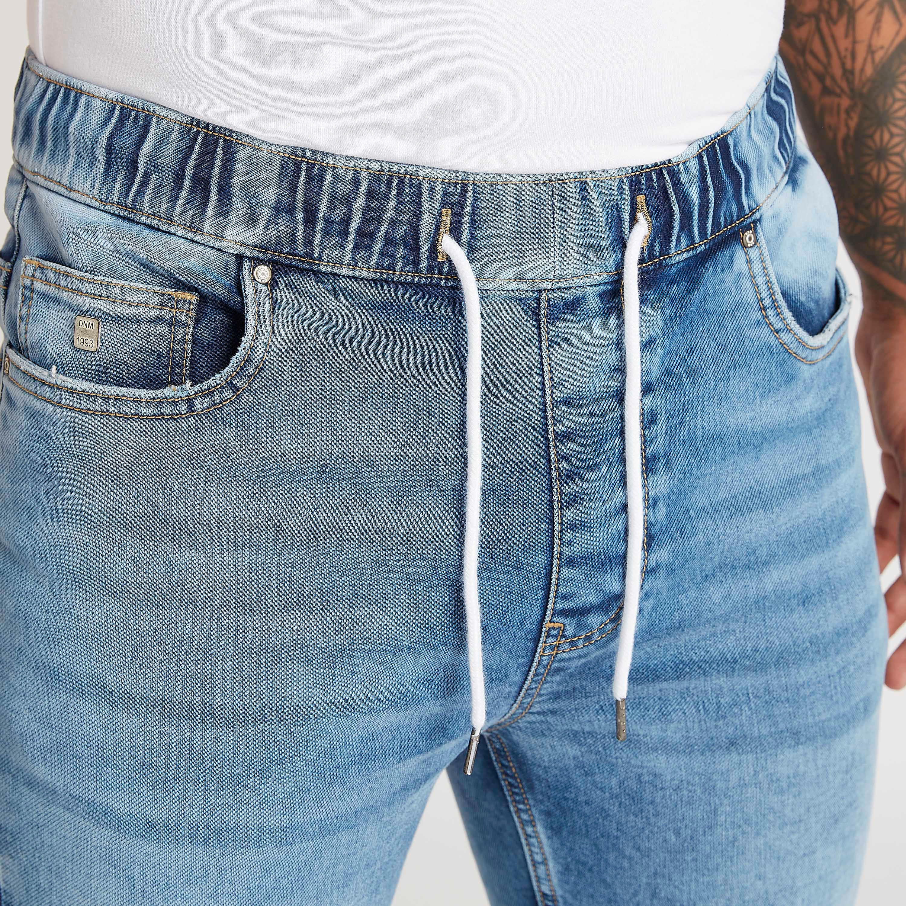 Solid Mid-Rise Denim Joggers with Drawstring Closure-men-clothing-bottoms-jeans-image-3