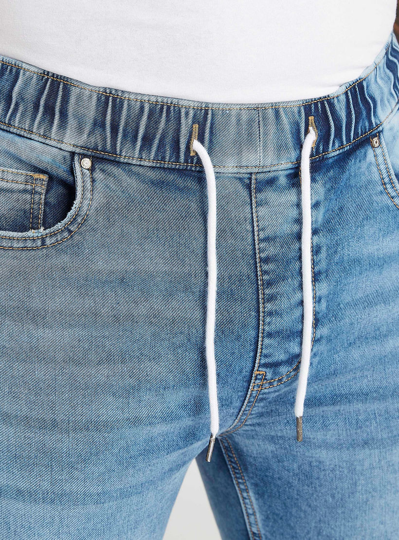 Solid Mid-Rise Denim Joggers with Drawstring Closure-men-clothing-bottoms-jeans-image-3