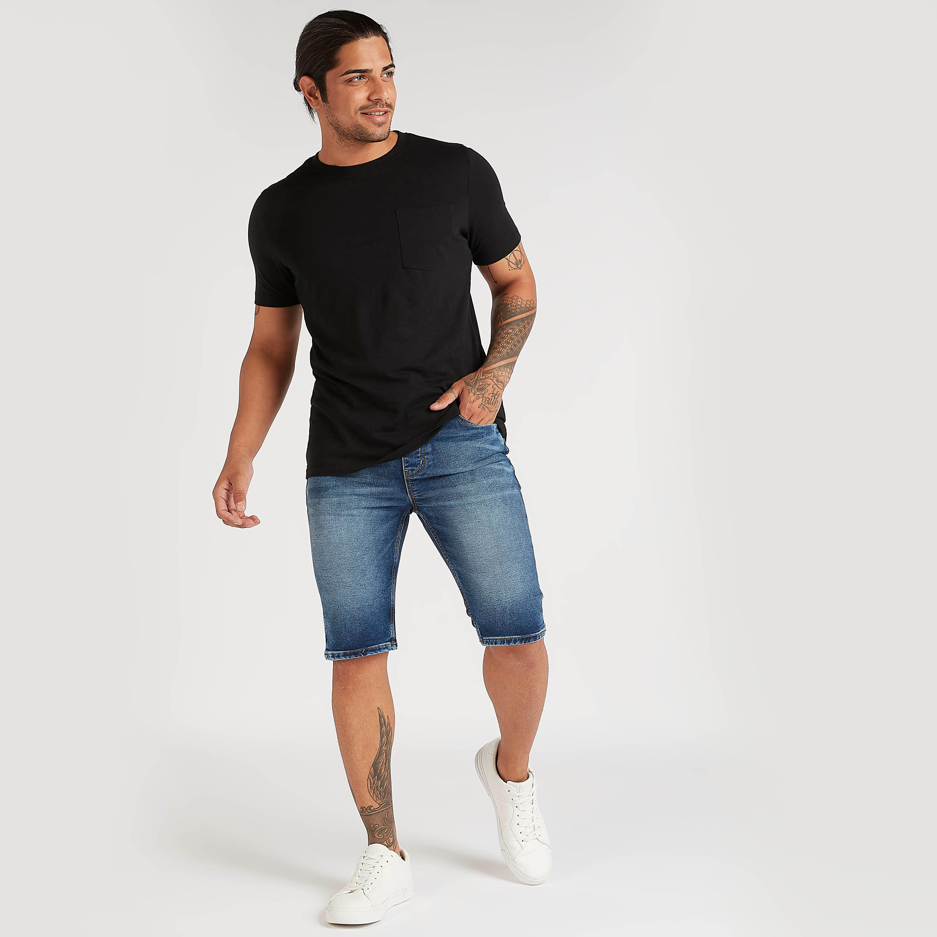شورت دنيم سادة مع رباط إغلاق-men-clothing-bottoms-shorts-image-4