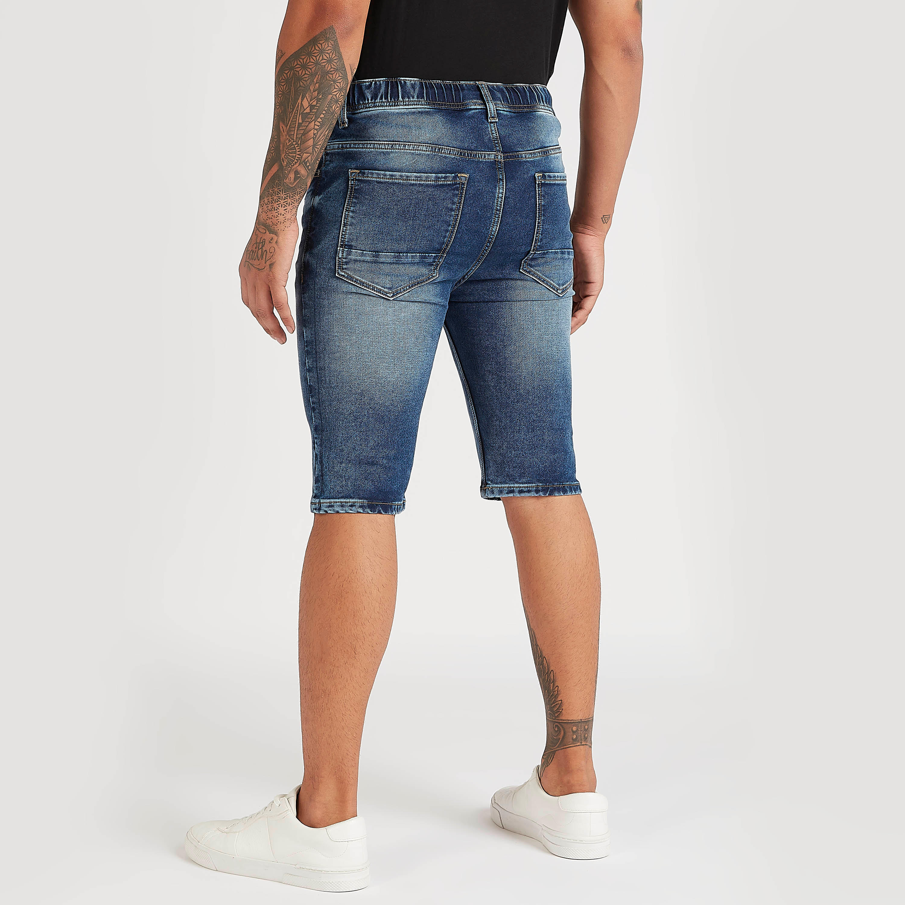 شورت دنيم سادة مع رباط إغلاق-men-clothing-bottoms-shorts-image-2