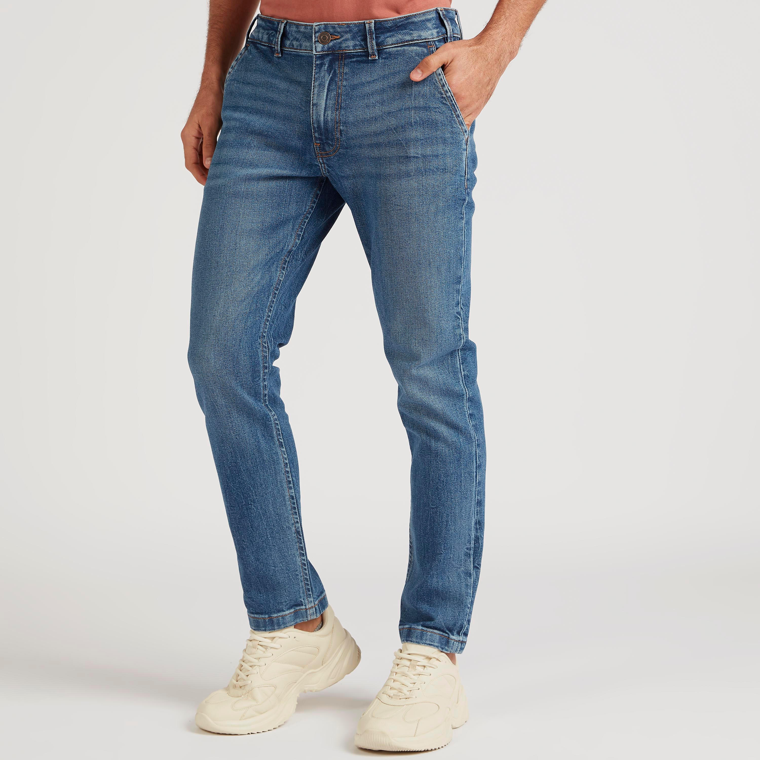 Solid Carrot Fit Mid-Rise Jeans with Pockets-men-clothing-bottoms-jeans-image-1