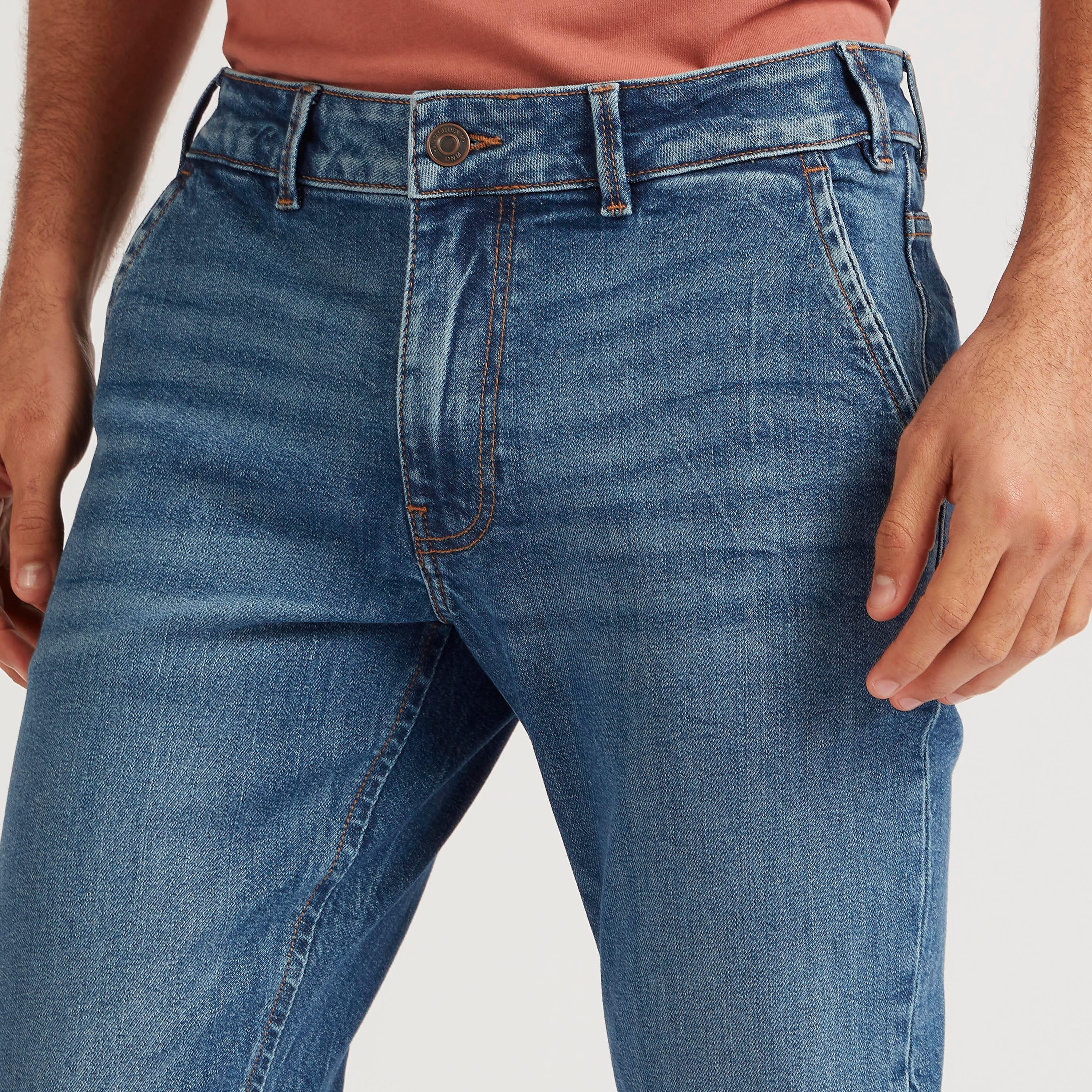 Solid Carrot Fit Mid-Rise Jeans with Pockets-men-clothing-bottoms-jeans-image-3