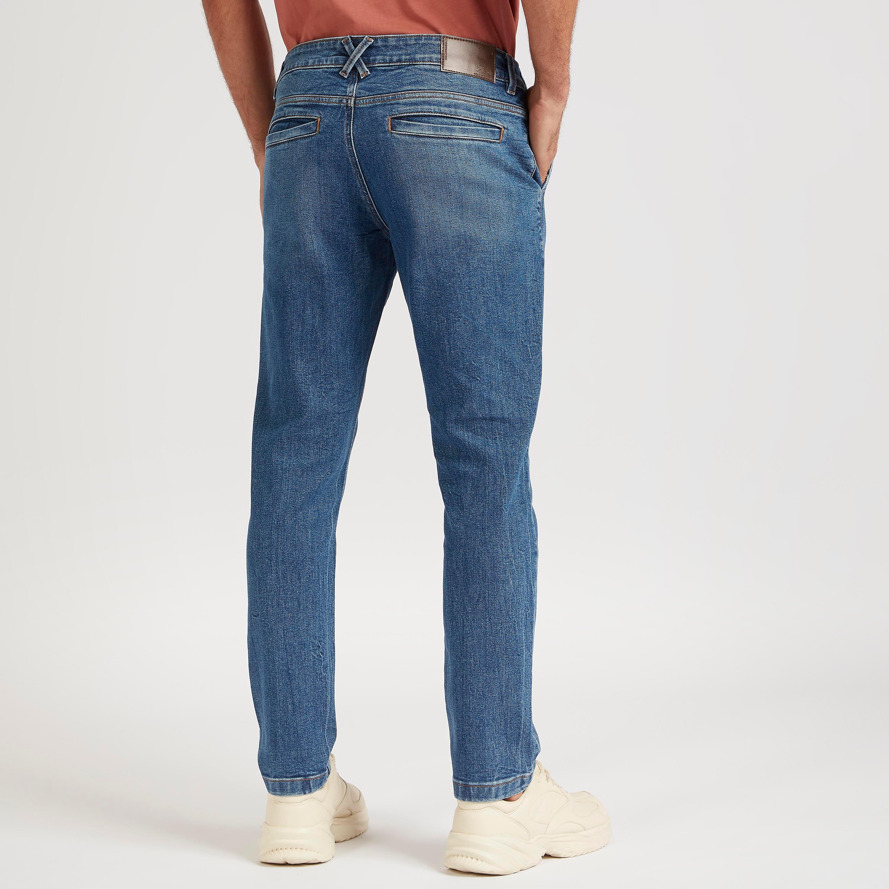 Solid Carrot Fit Mid-Rise Jeans with Pockets-men-clothing-bottoms-jeans-image-4