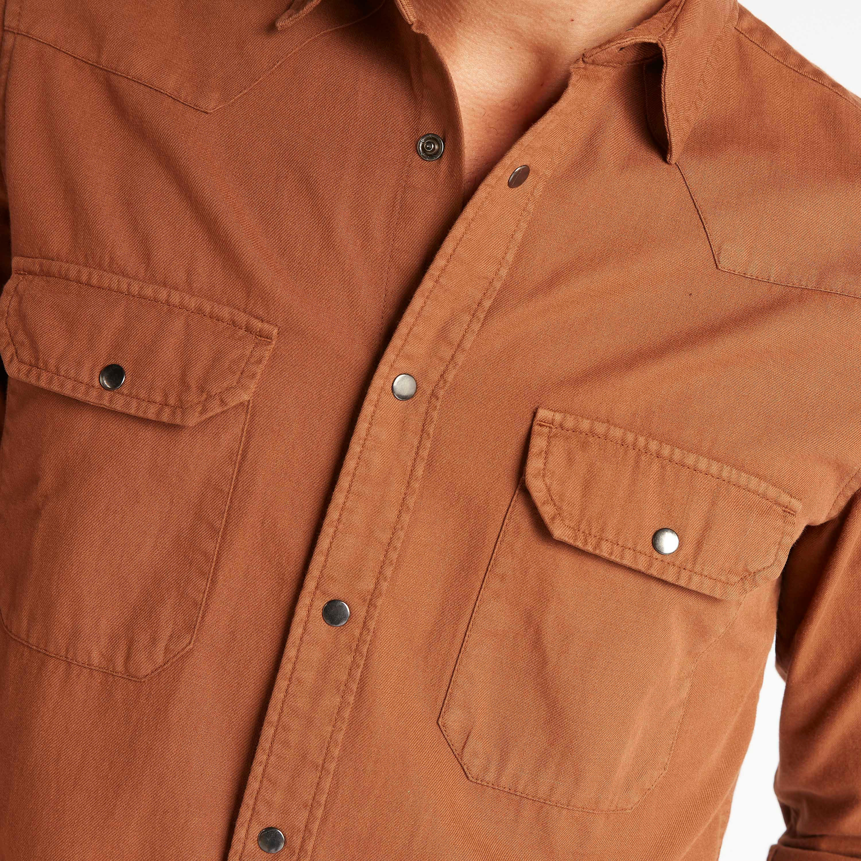 Solid Denim Shirt with Spread Collar and Long Sleeves-men-clothing-shirts-image-3