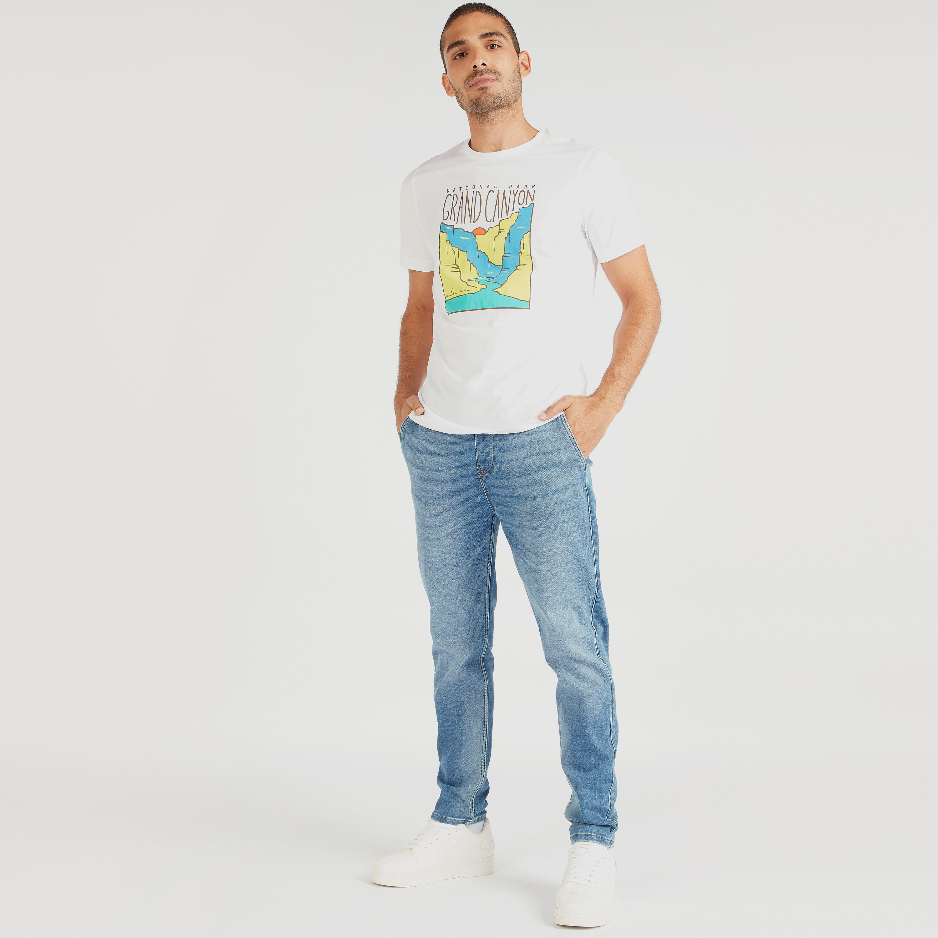 Solid Mid-Rise Denim Joggers with Drawstring Closure-men-clothing-bottoms-joggers-image-2