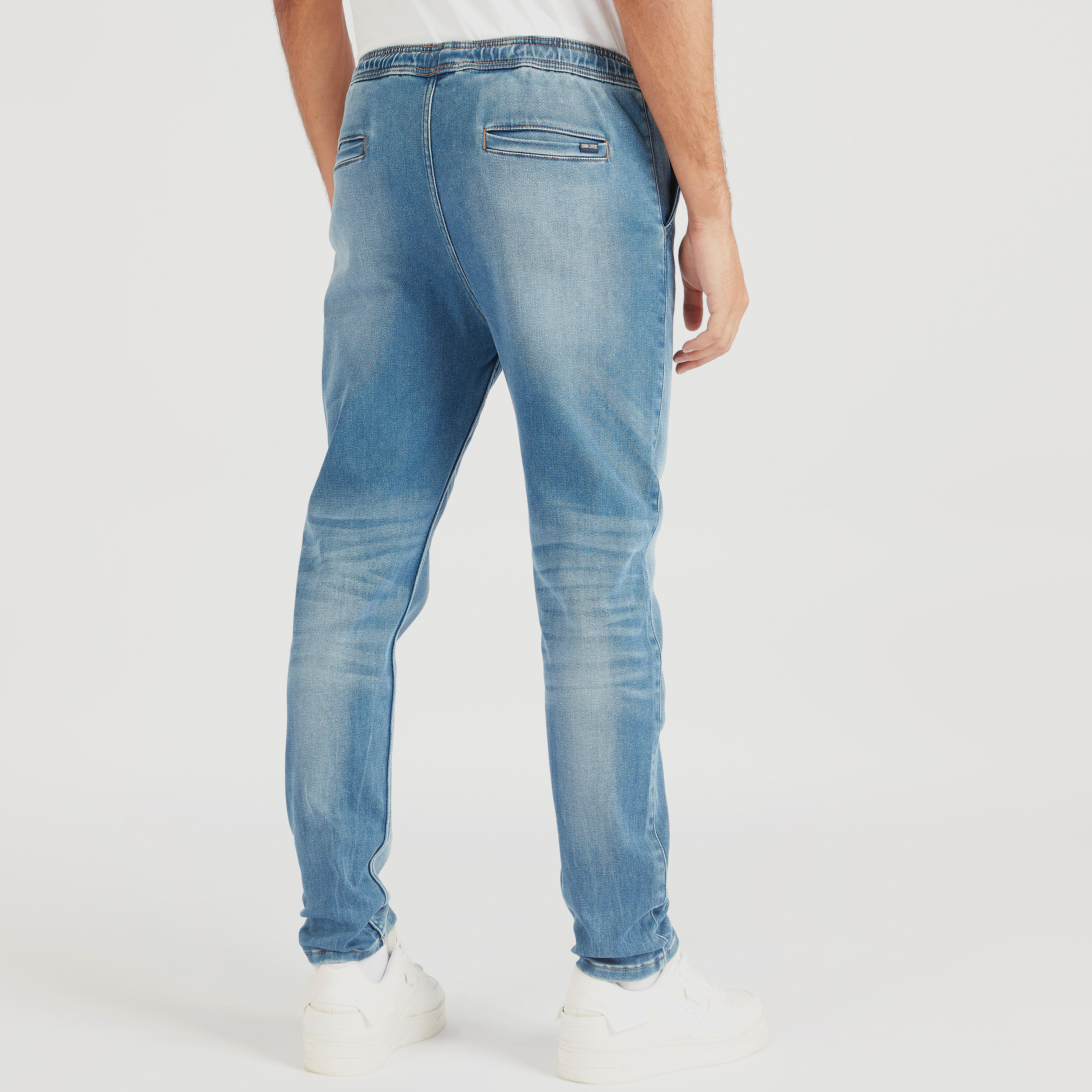 Solid Mid-Rise Denim Joggers with Drawstring Closure-men-clothing-bottoms-joggers-image-4