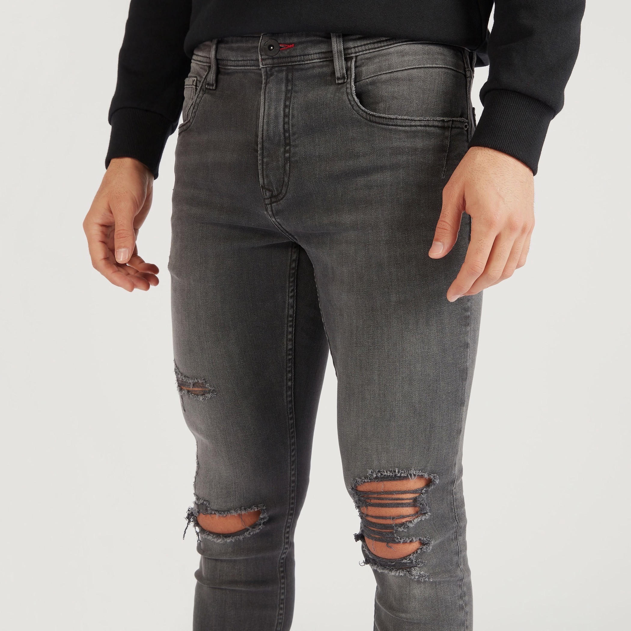 Lee Cooper Ripped Mid-Rise Denim Jeans with Button Closure-men-clothing-bottoms-jeans-image-3