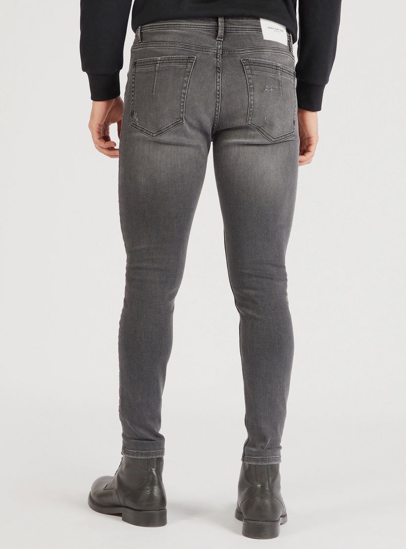 Lee Cooper Ripped Mid-Rise Denim Jeans with Button Closure-men-clothing-bottoms-jeans-image-4