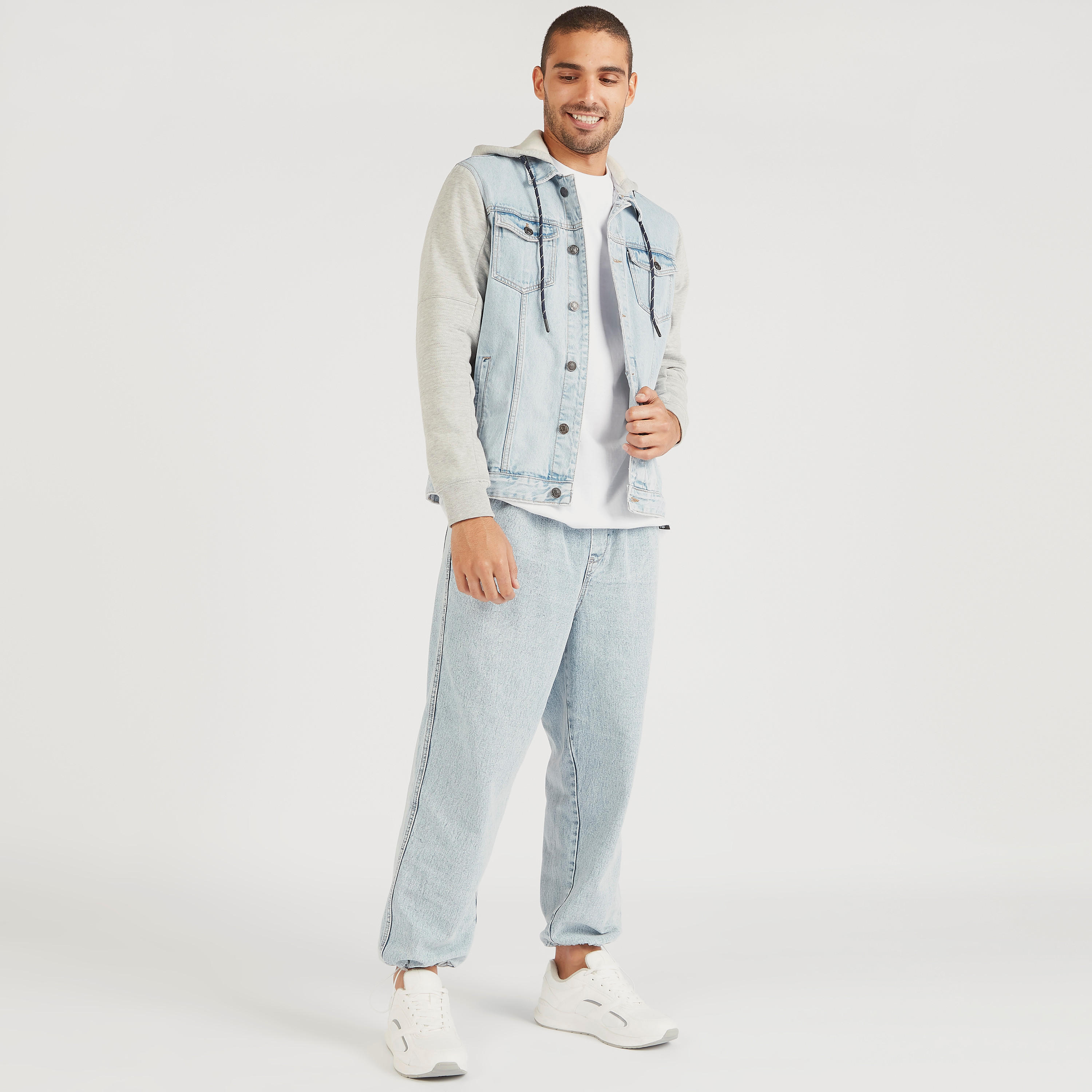 Solid Denim Jacket with Hood and Pockets-men-clothing-jacketsandblazers-jackets-image-2