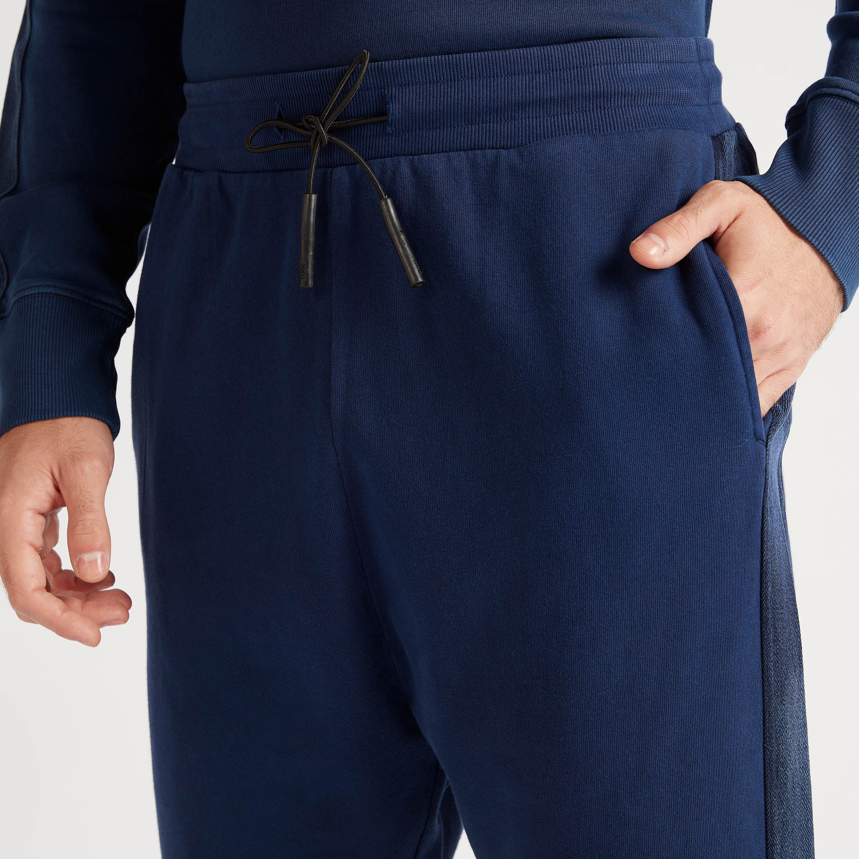 بنطلون رياضي دنيم سادة برباط إغلاق وجيوب-men-clothing-bottoms-joggers-image-2
