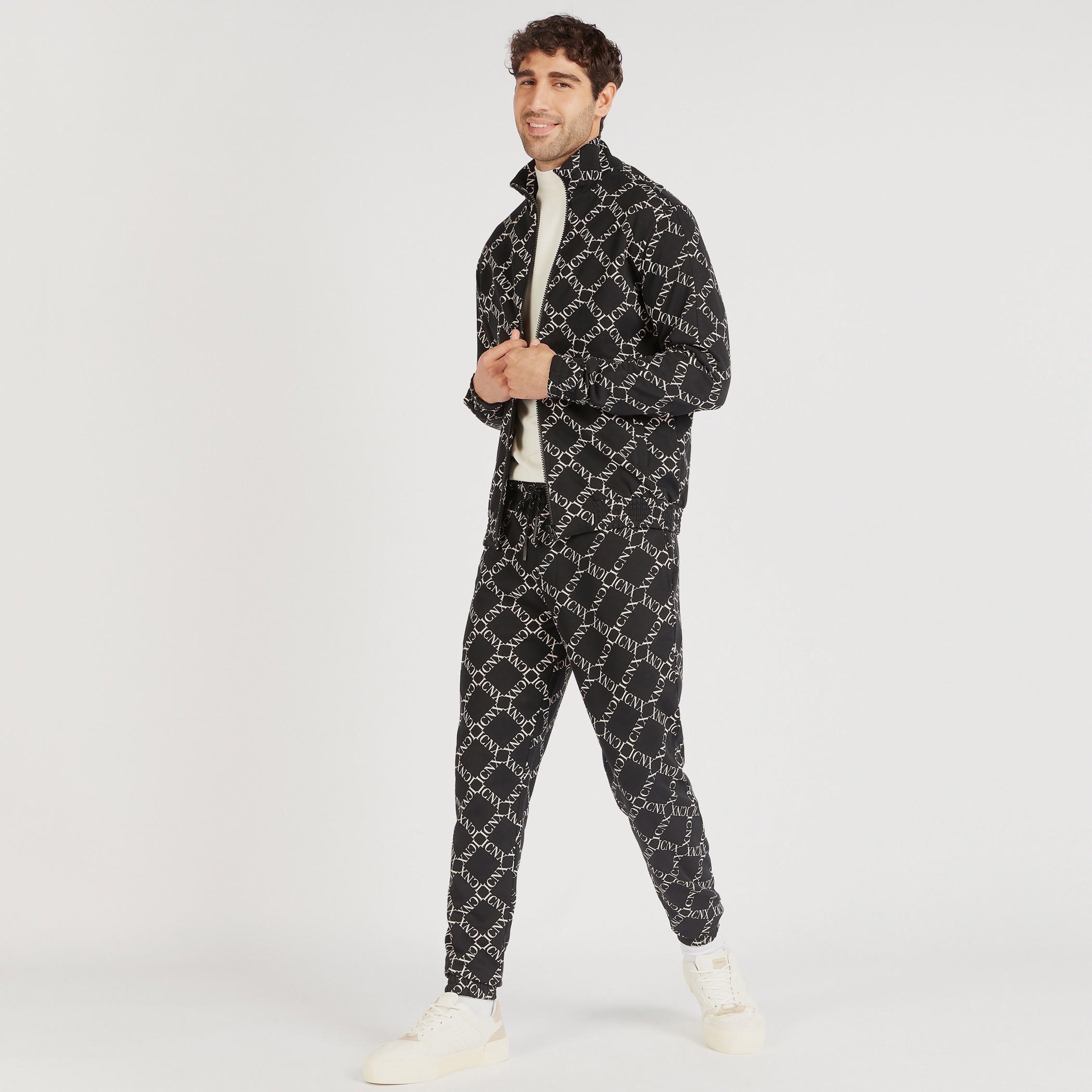 Printed Zip Through Jacket with Long Sleeves and Pockets-men-clothing-jacketsandblazers-jackets-image-2