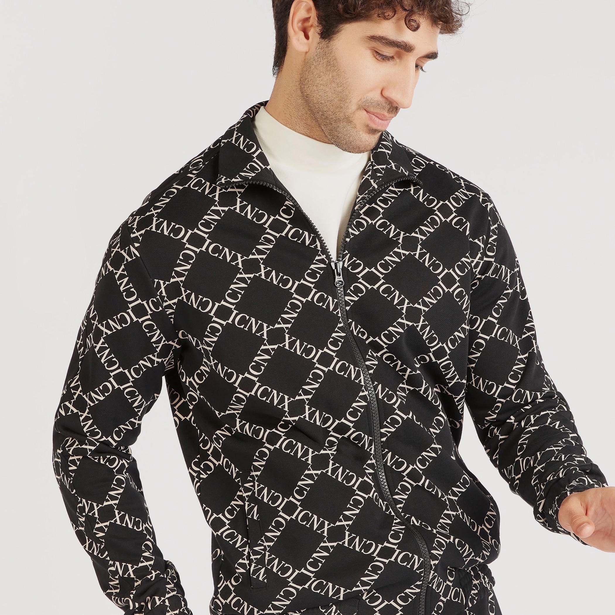 Printed Zip Through Jacket with Long Sleeves and Pockets-men-clothing-jacketsandblazers-jackets-image-3