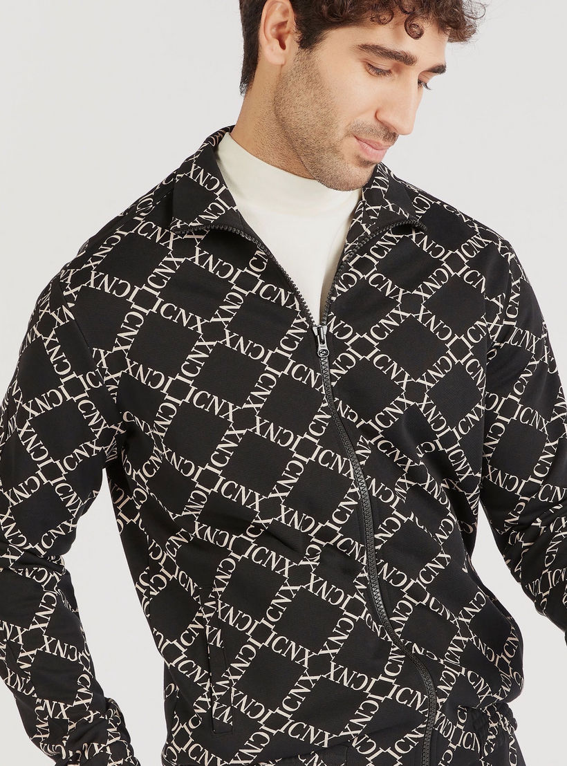 Printed Zip Through Jacket with Long Sleeves and Pockets-men-clothing-jacketsandblazers-jackets-image-3