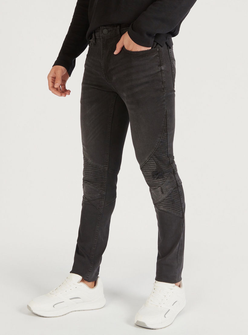 Solid Jeans with Pockets and Button Closure-men-clothing-bottoms-jeans-image-1