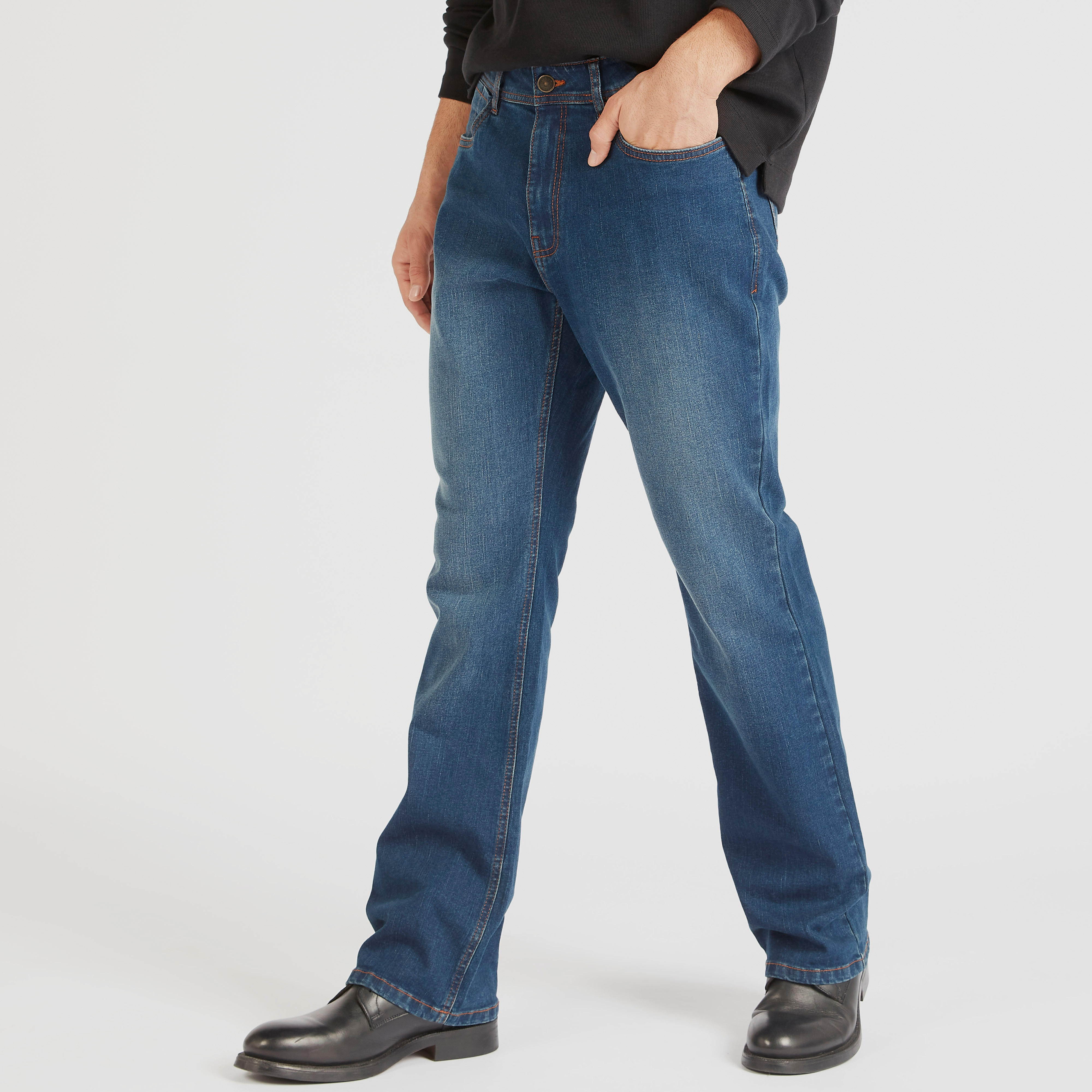 Solid Mid-Rise Jeans with Pockets and Button Closure-men-clothing-bottoms-jeans-image-1