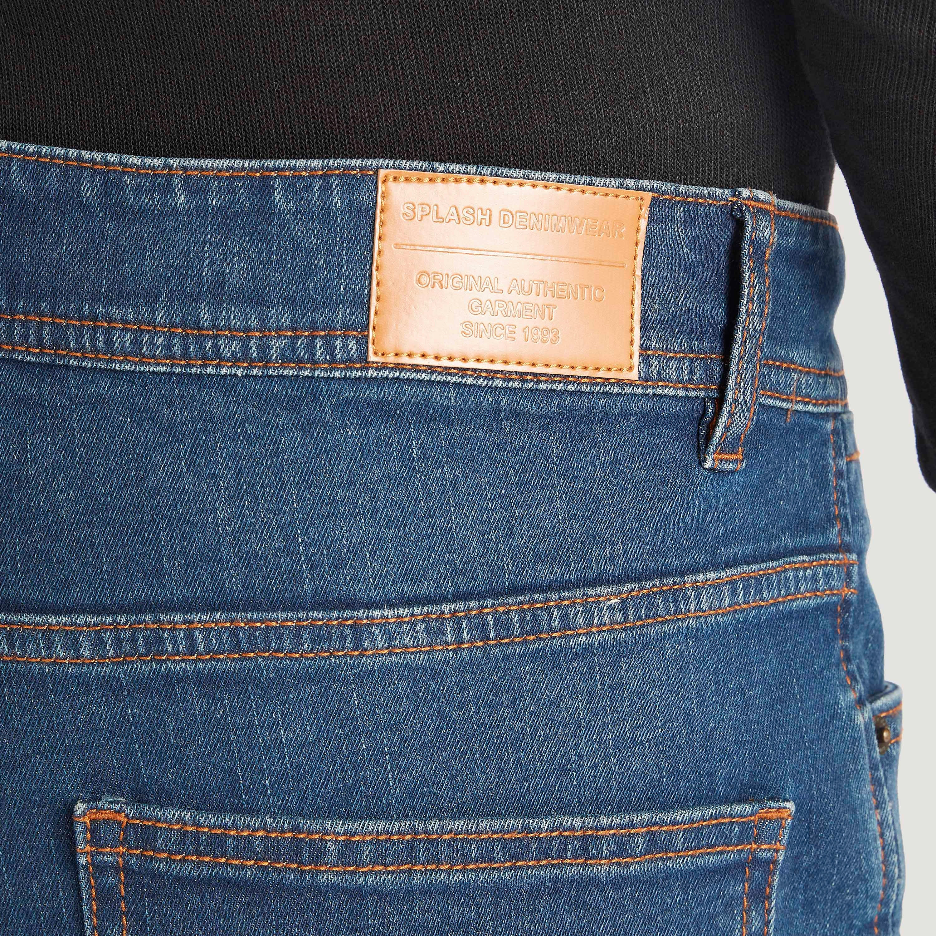 Solid Mid-Rise Jeans with Pockets and Button Closure-men-clothing-bottoms-jeans-image-5