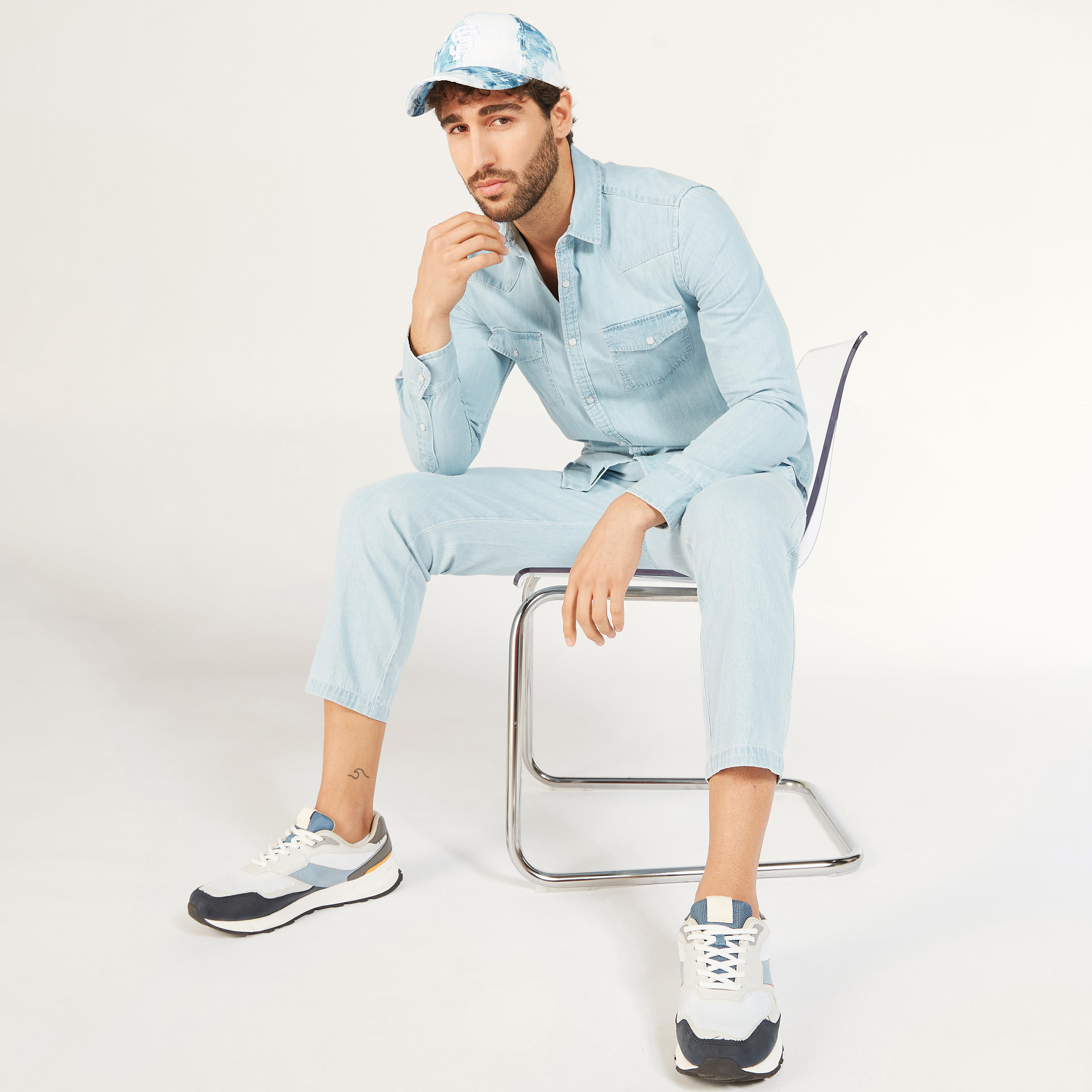 Solid Mid-Rise Cropped Jeans with Drawstring Closure and Pockets-men-clothing-bottoms-jeans-image-2