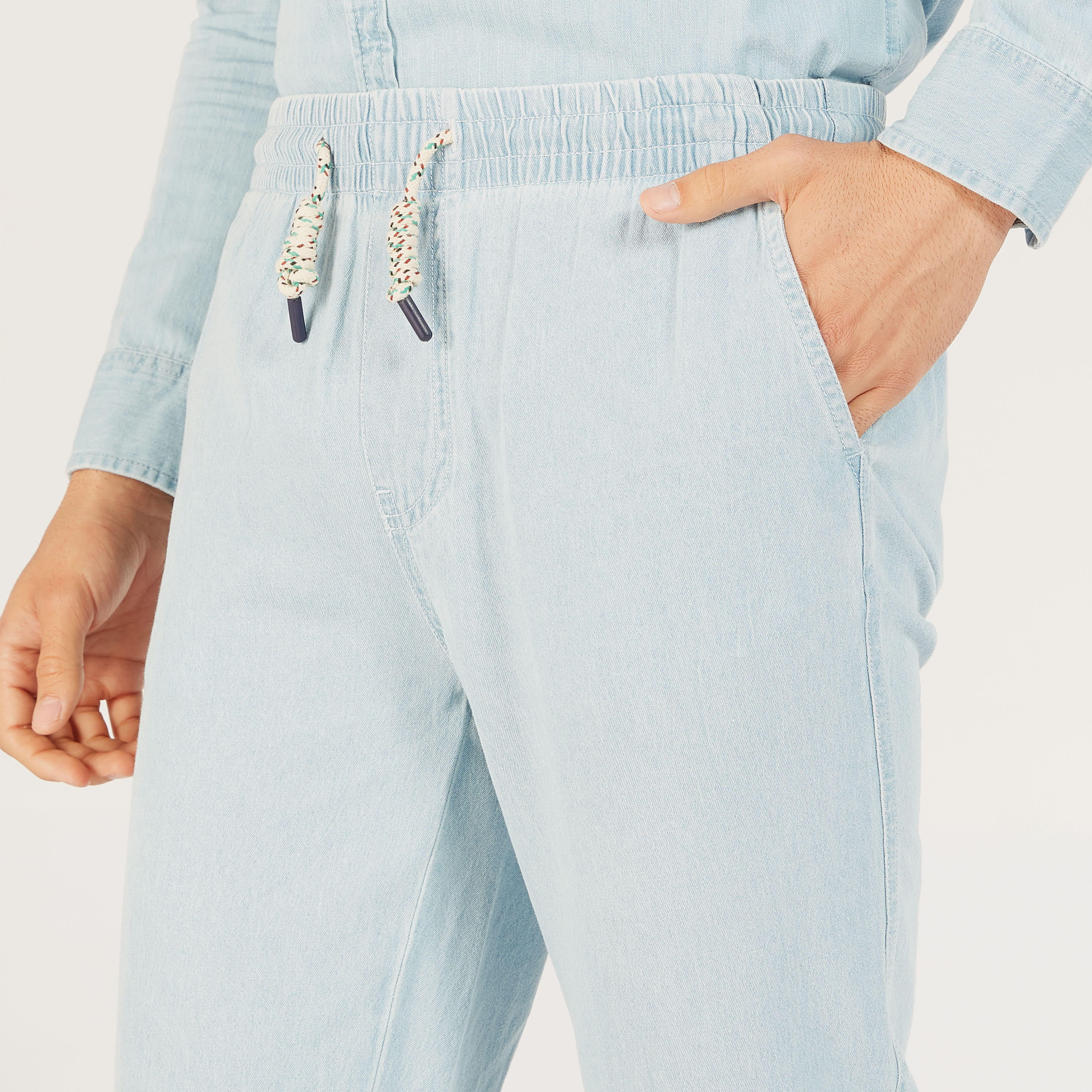 Solid Mid-Rise Cropped Jeans with Drawstring Closure and Pockets-men-clothing-bottoms-jeans-image-3