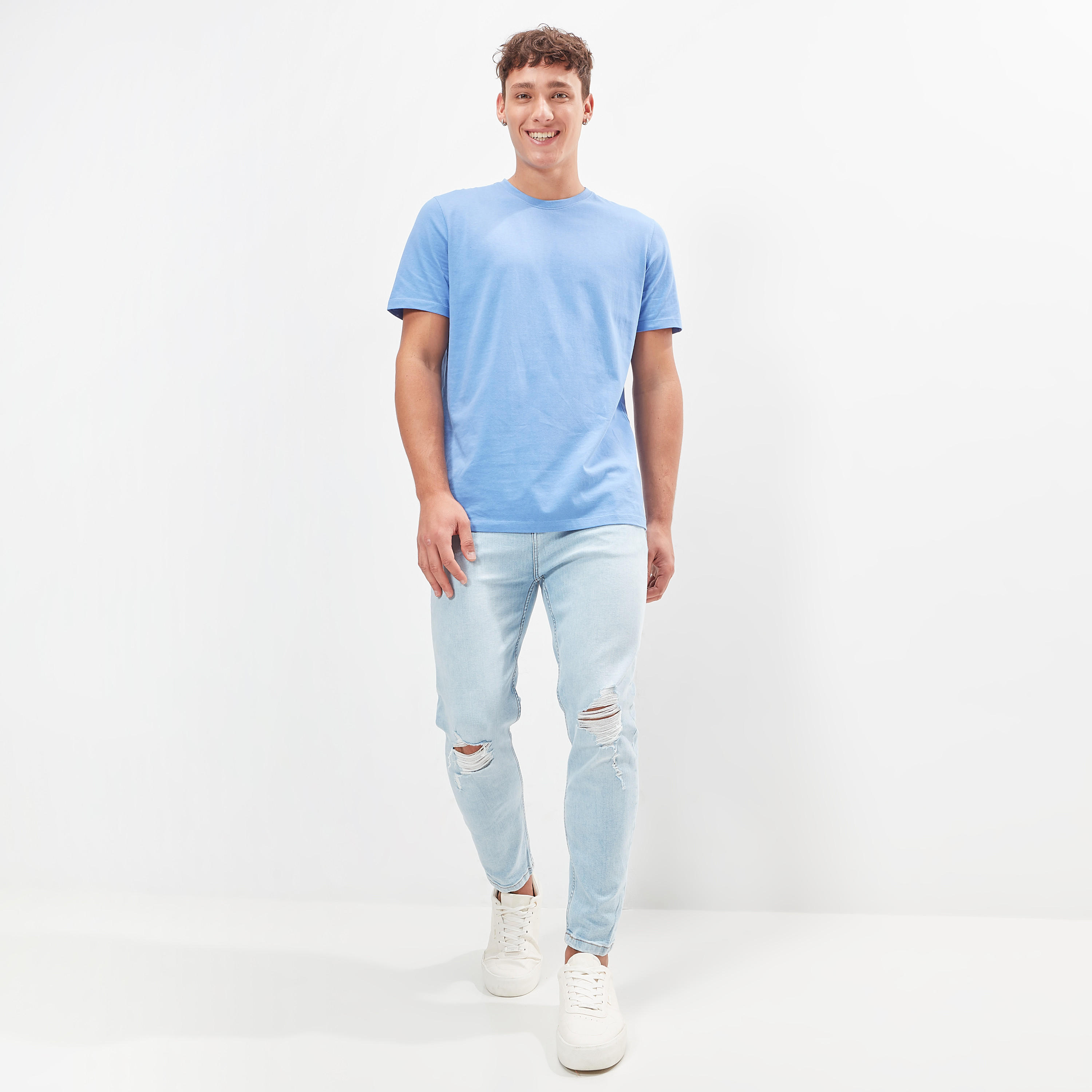 Ripped Slim Fit Cropped Jeans with Button Closure and Pockets-men-clothing-bottoms-jeans-image-2