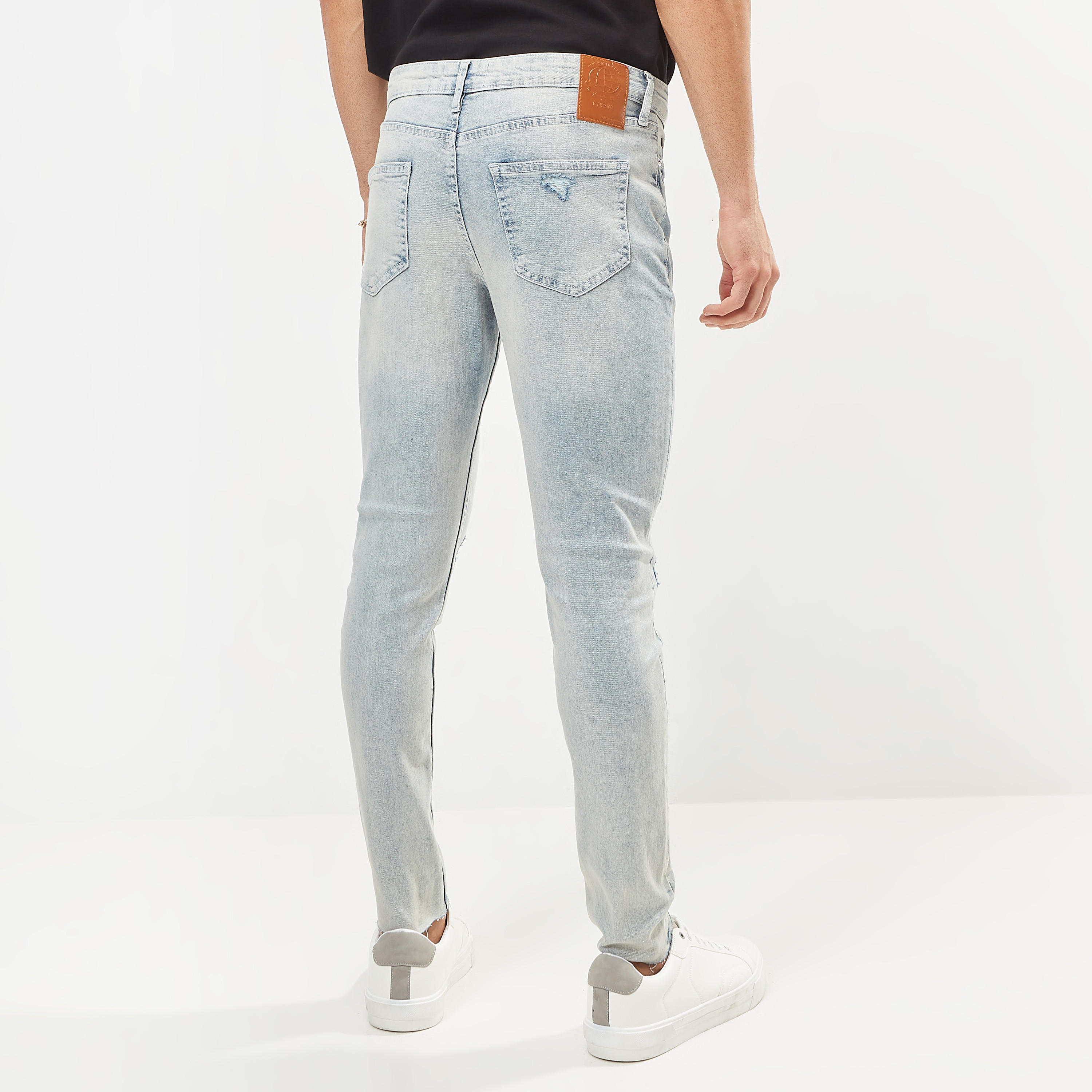 Ripped Carrot Fit Denim Jeans with Button Closure-men-clothing-bottoms-jeans-image-20