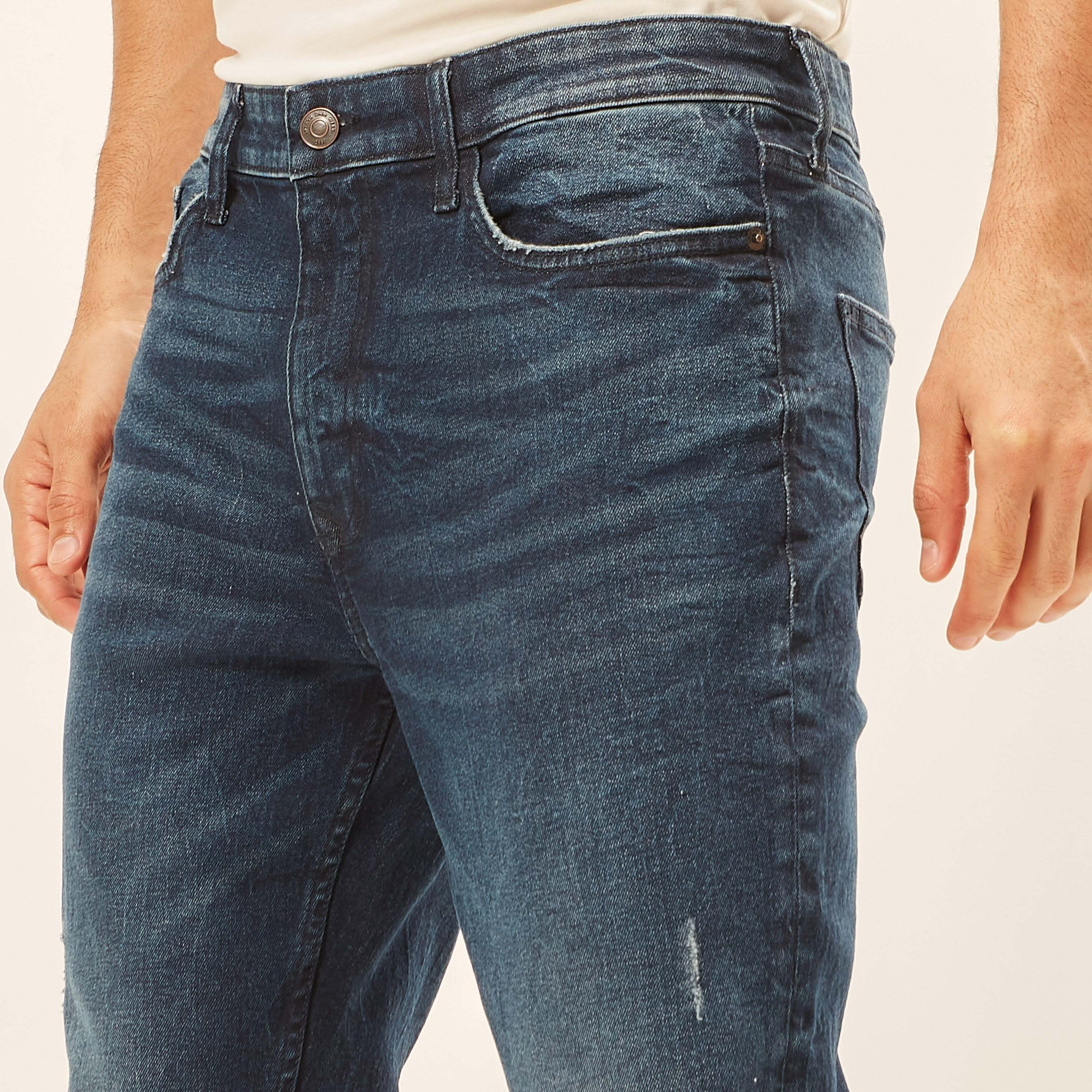 Ripped Carrot Fit Denim Jeans with Button Closure-men-clothing-bottoms-jeans-image-3